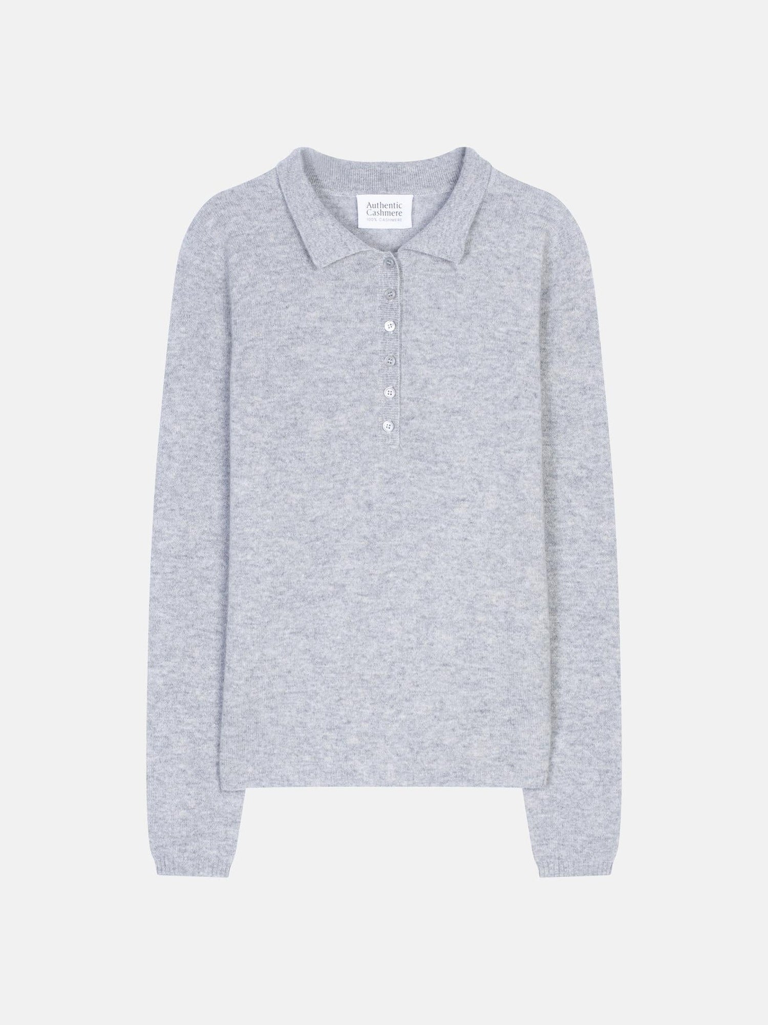 SLIEVE polo manches longues nuage chiné 100% cachemire – Authentic