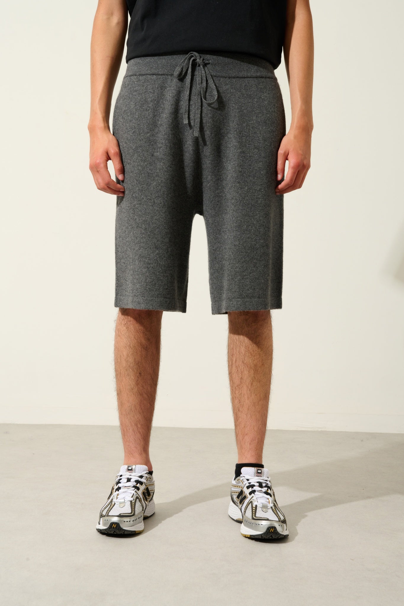 SOLINE shorts anthracite mottled 100% cashmere