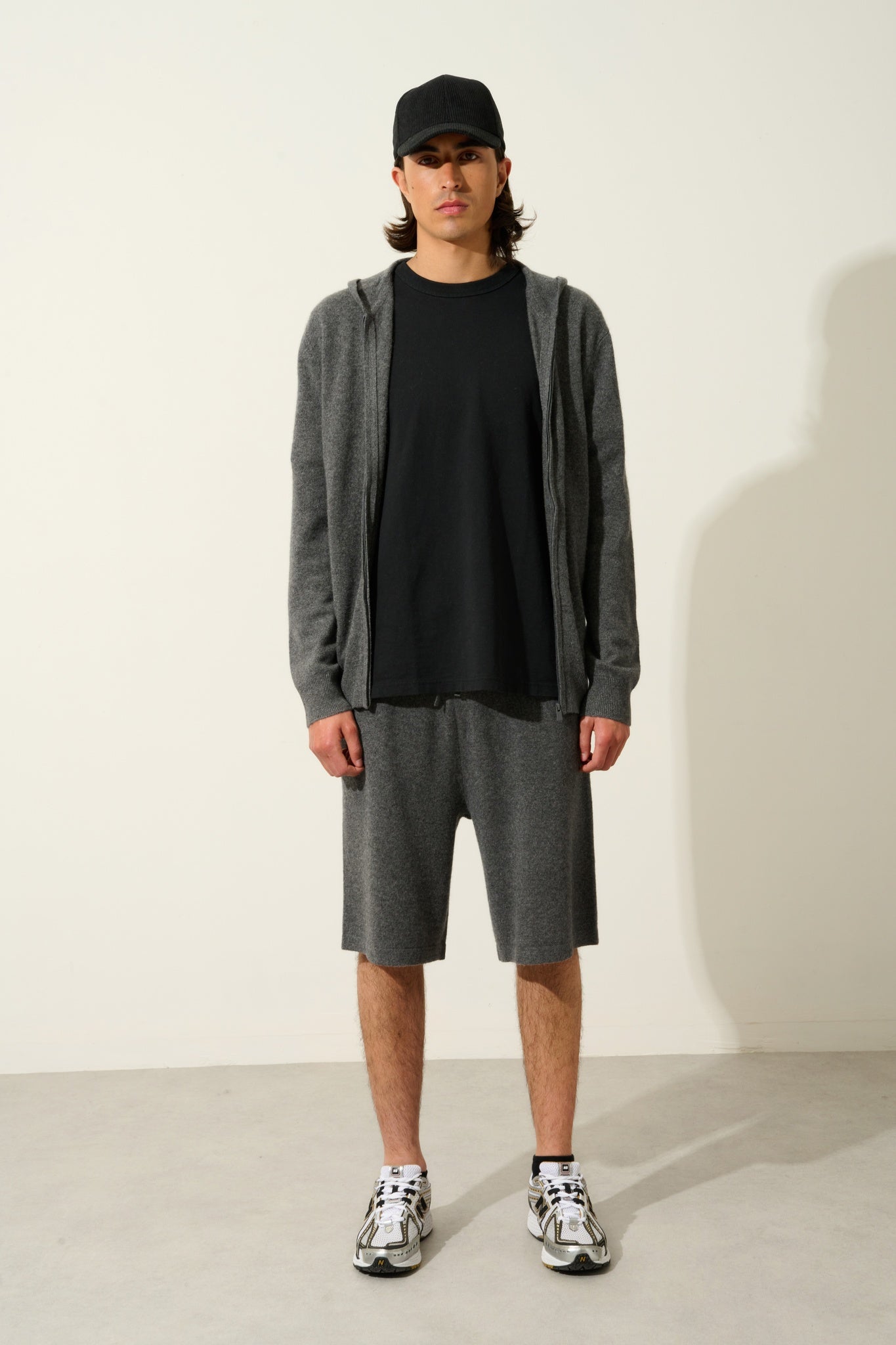 SOLINE shorts anthracite mottled 100% cashmere