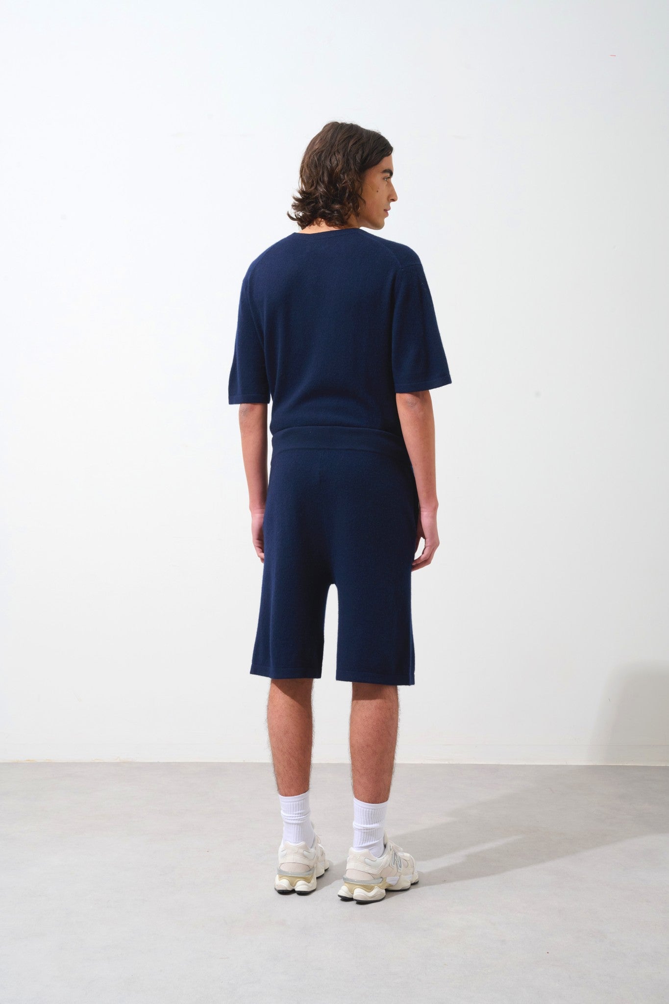 soline short navy 100% cachemire