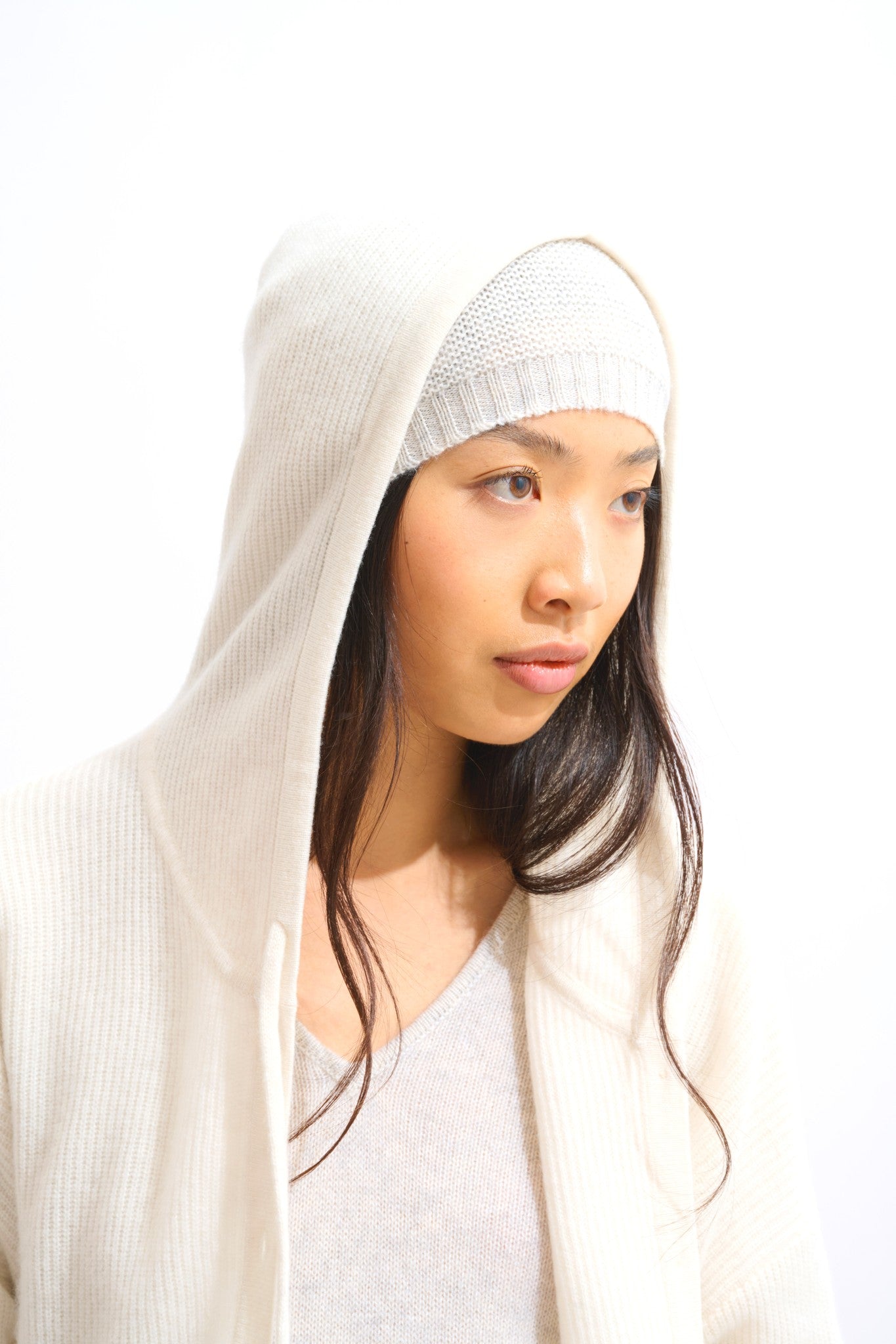 stefana bonnet 4 fils gris perle chiné 100% cachemire