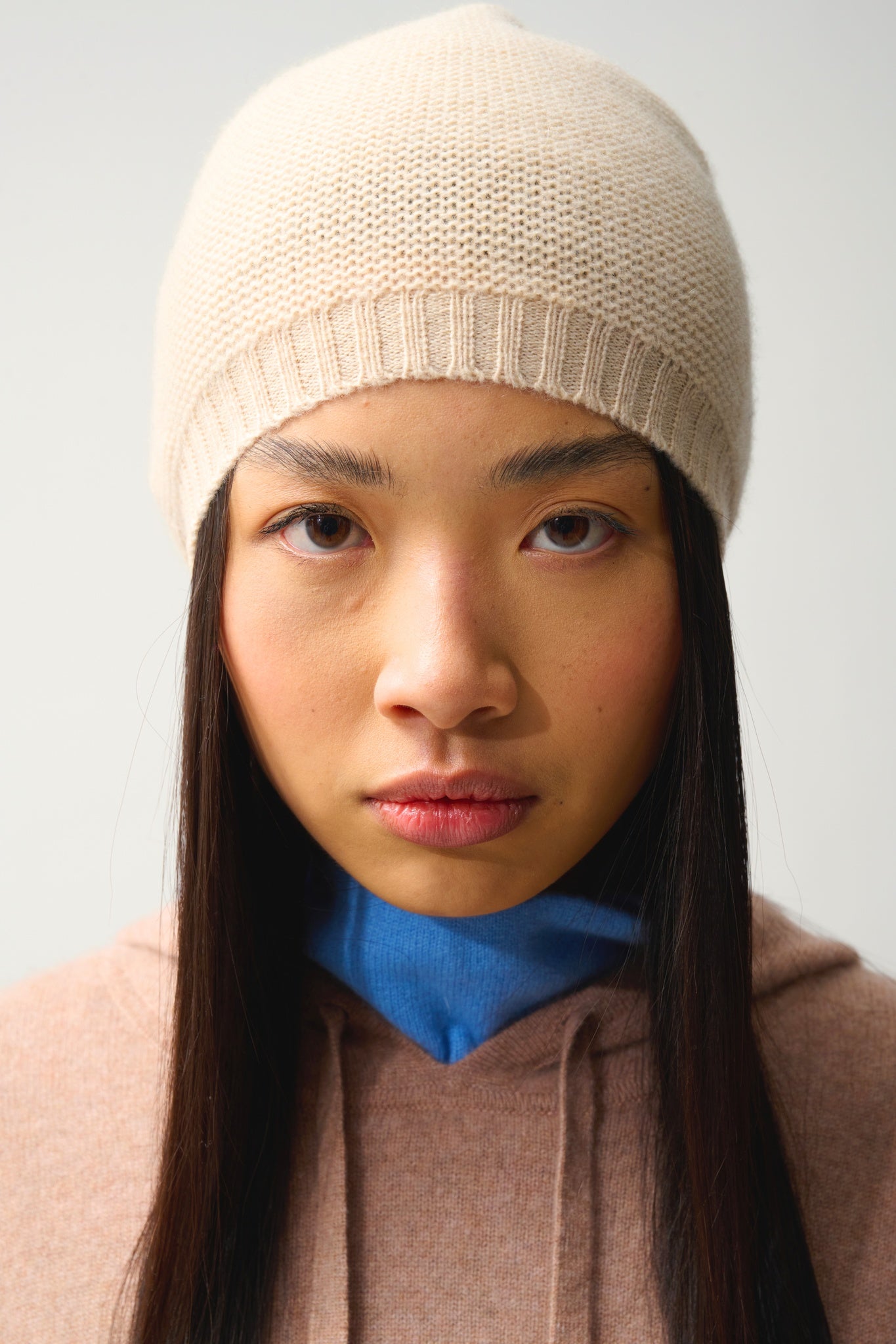 STEFANA bonnet 4 fils sable 100% cachemire