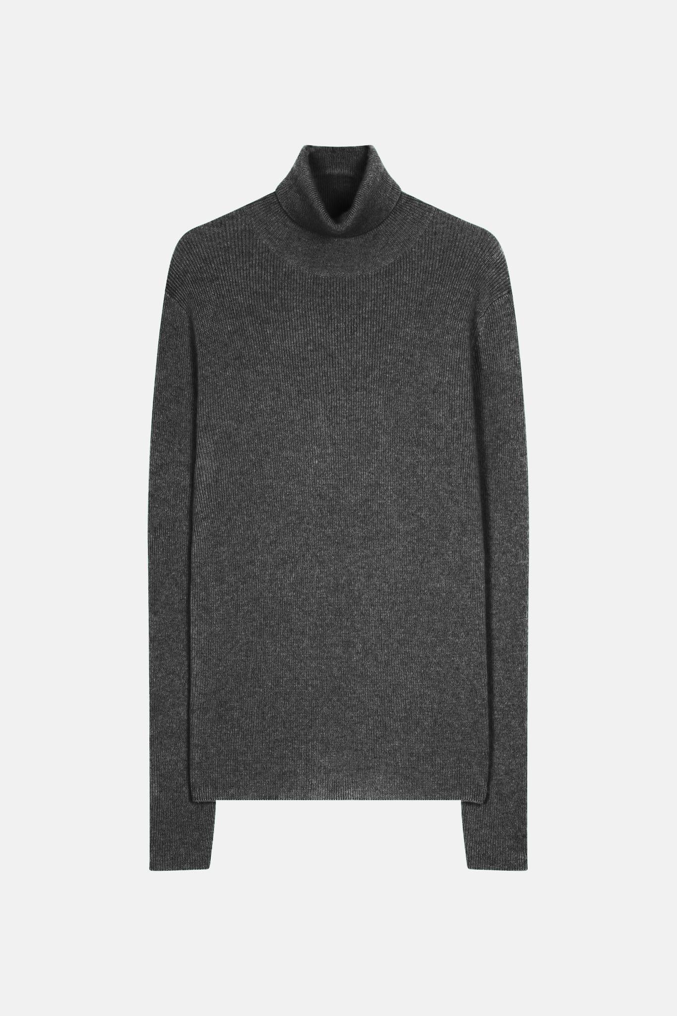 SUZIE Rollkragenpullover anthrazit meliert 100% Kaschmir
