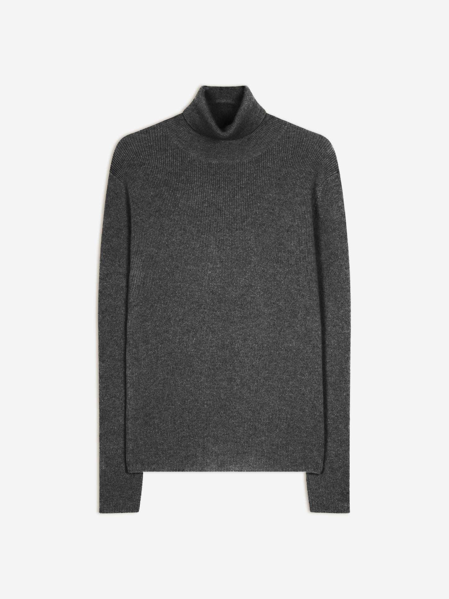 SUZIE pull col roulé anthracite chiné 100% cachemire