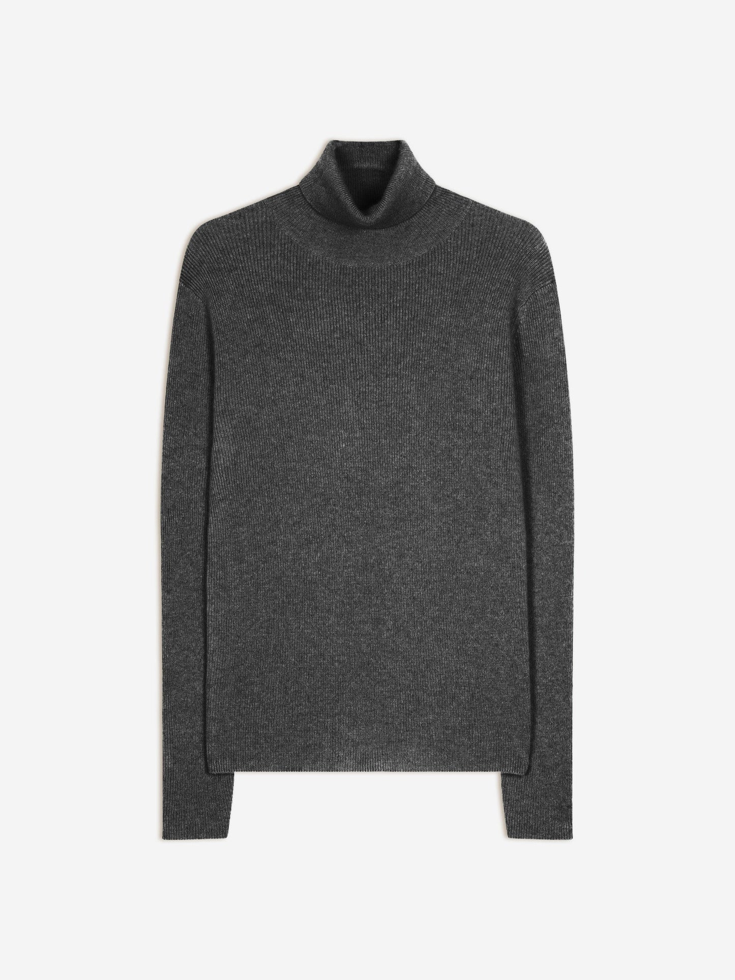 SUZIE pull col roulé anthracite chiné 100% cachemire