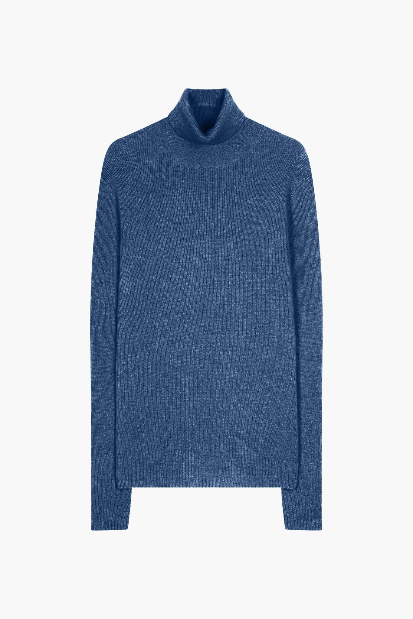 SUZIE Rollkragenpullover in Denimblau aus 100% Kaschmir