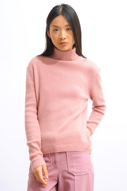 SUZIE rosewood turtleneck sweater 100% cashmere