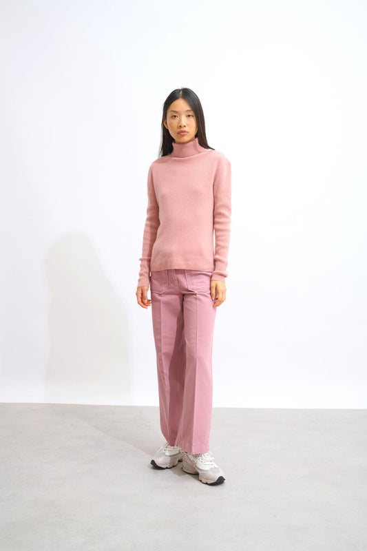 SUZIE rosewood turtleneck sweater 100% cashmere