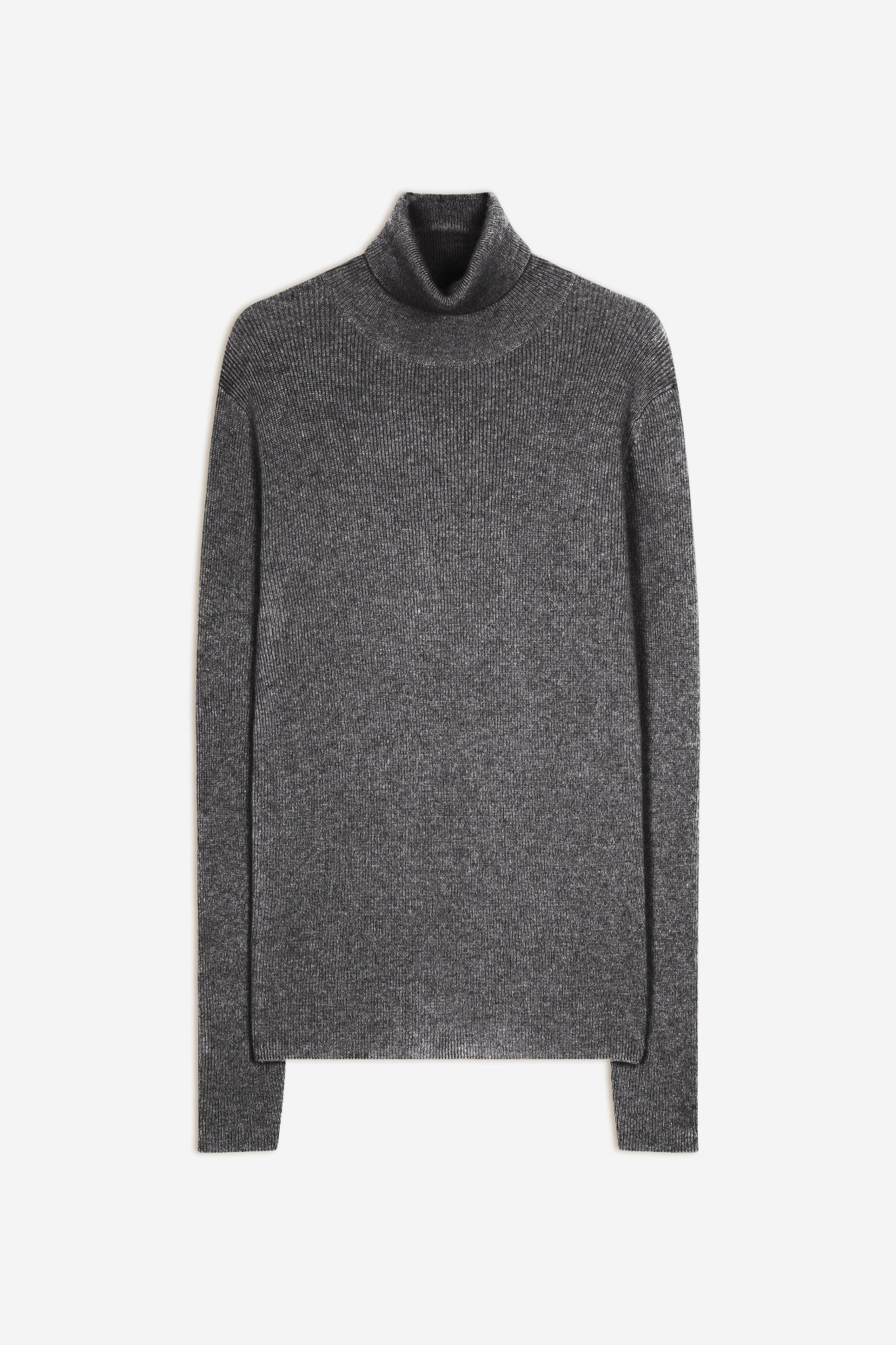 suzie pull col roulé flanelle chiné 100% cachemire