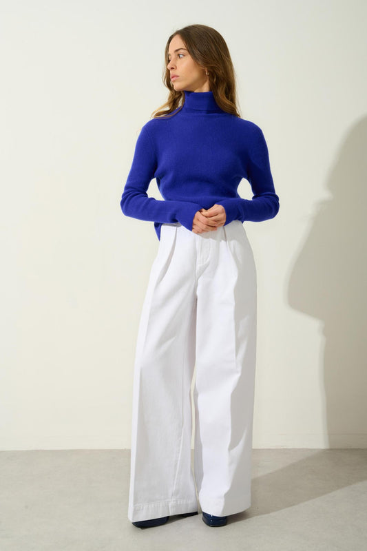 SUZIE turtleneck sweater indigo 100% cashmere