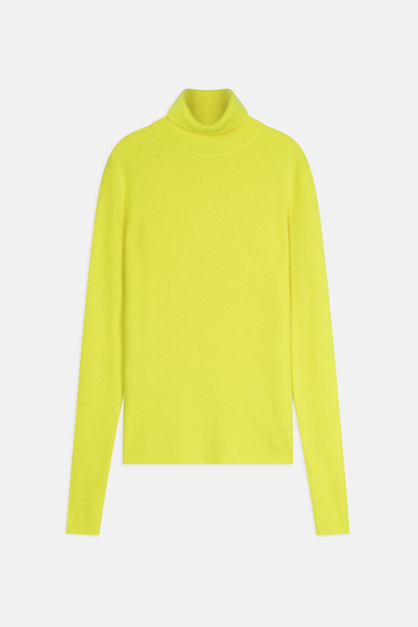 suzie pull col roulé jaune fluo 100% cachemire