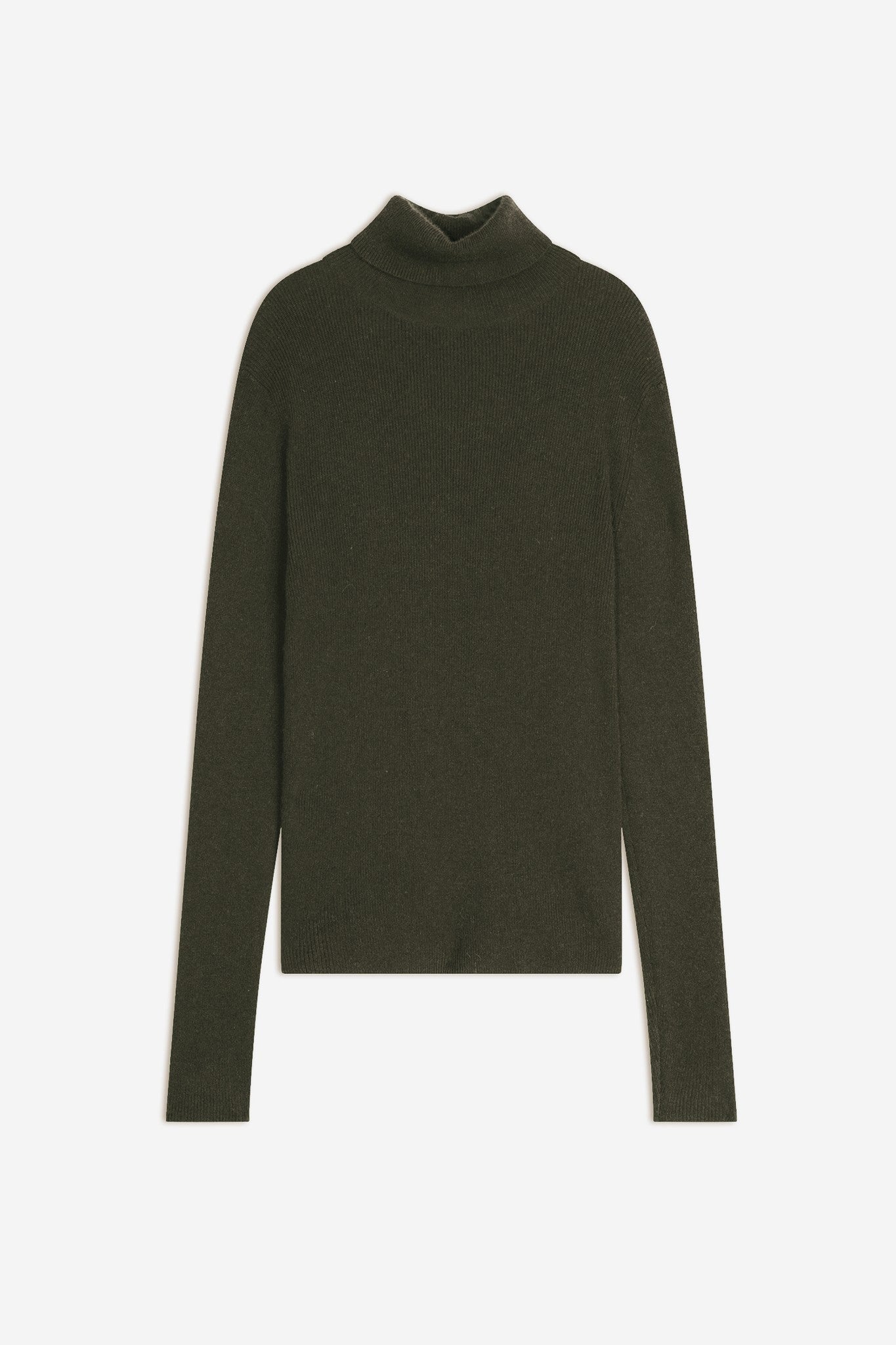 suzie pull col roulé kaki 100% cachemire