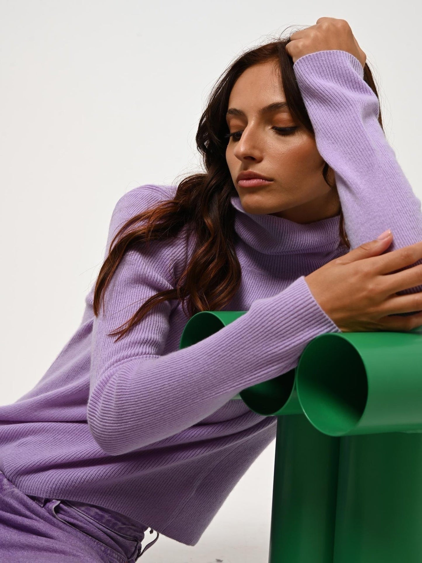 SUZIE Rollkragenpullover mauve 100% Kaschmir