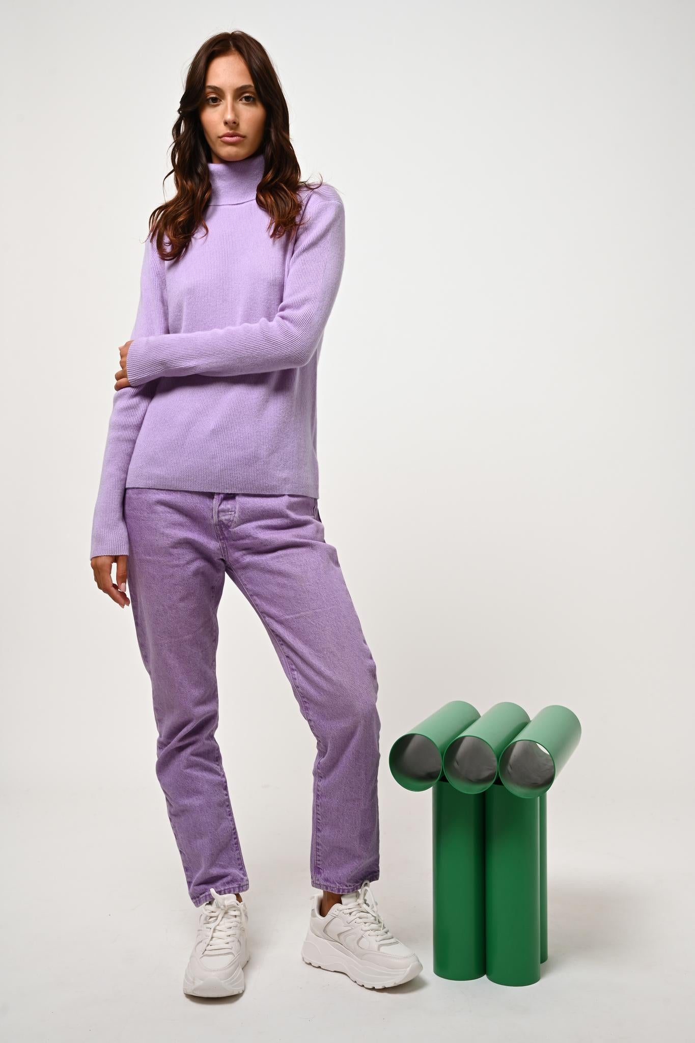 SUZIE Rollkragenpullover mauve 100% Kaschmir