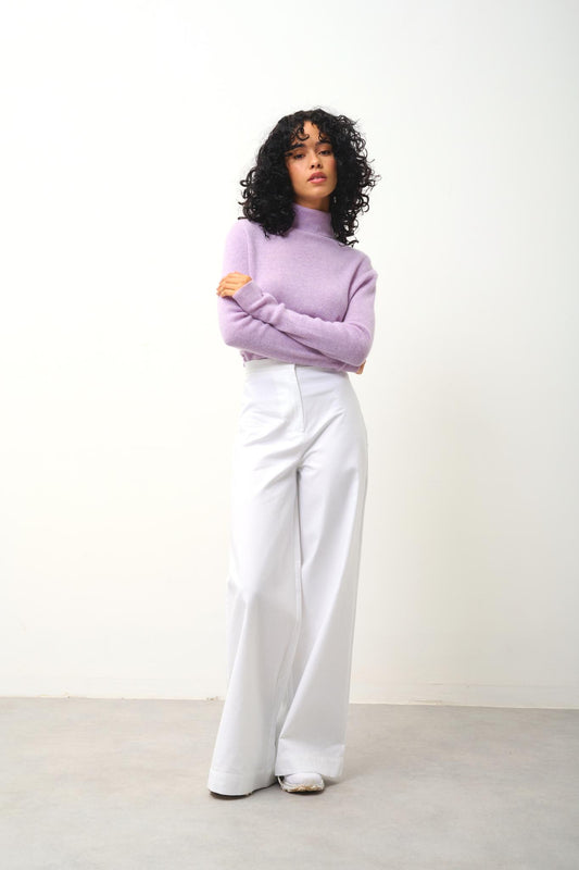 SUZIE Rollkragenpullover mauve meliert 100% Kaschmir