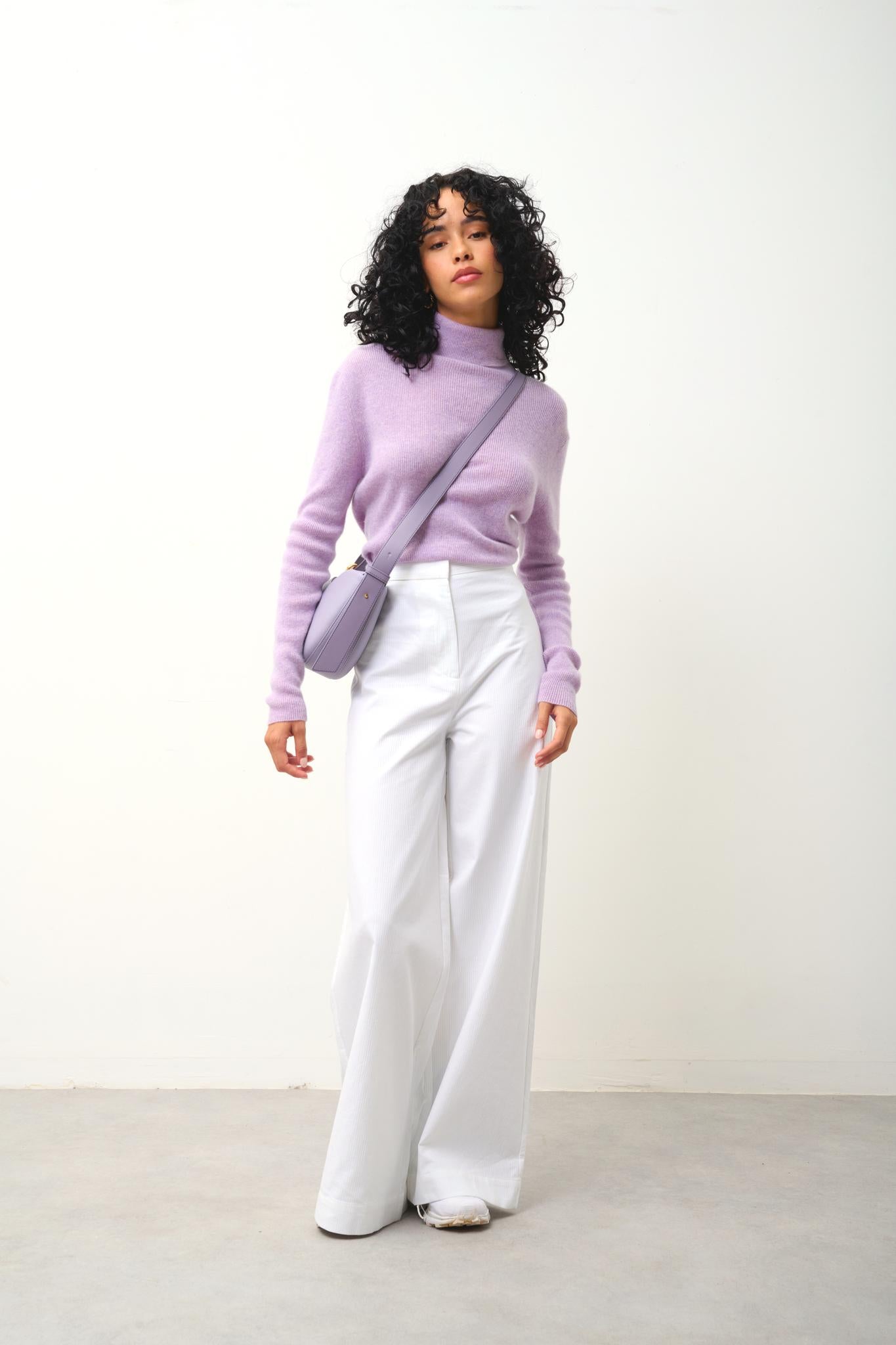 SUZIE Rollkragenpullover mauve meliert 100% Kaschmir