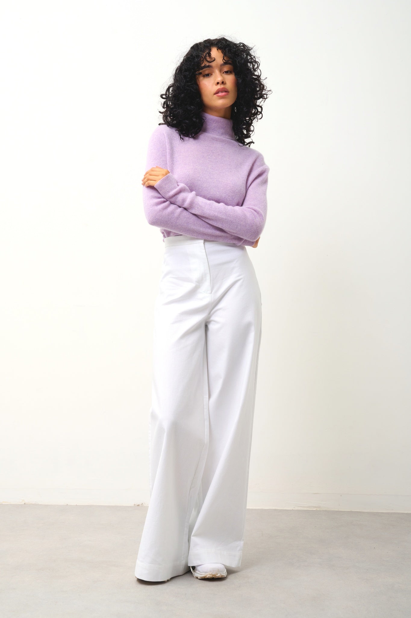 SUZIE Rollkragenpullover mauve meliert 100% Kaschmir