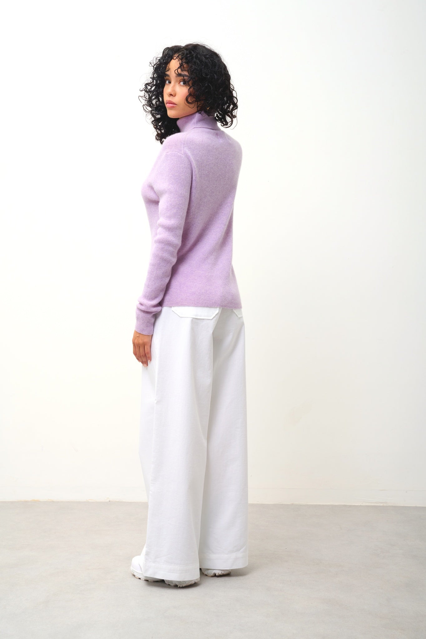 SUZIE Rollkragenpullover mauve meliert 100% Kaschmir