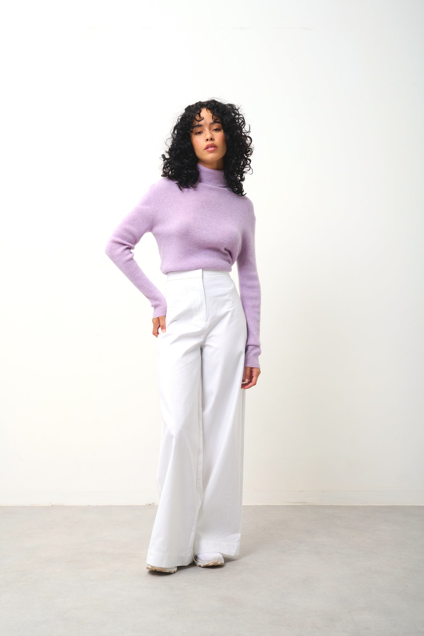 SUZIE Rollkragenpullover mauve meliert 100% Kaschmir