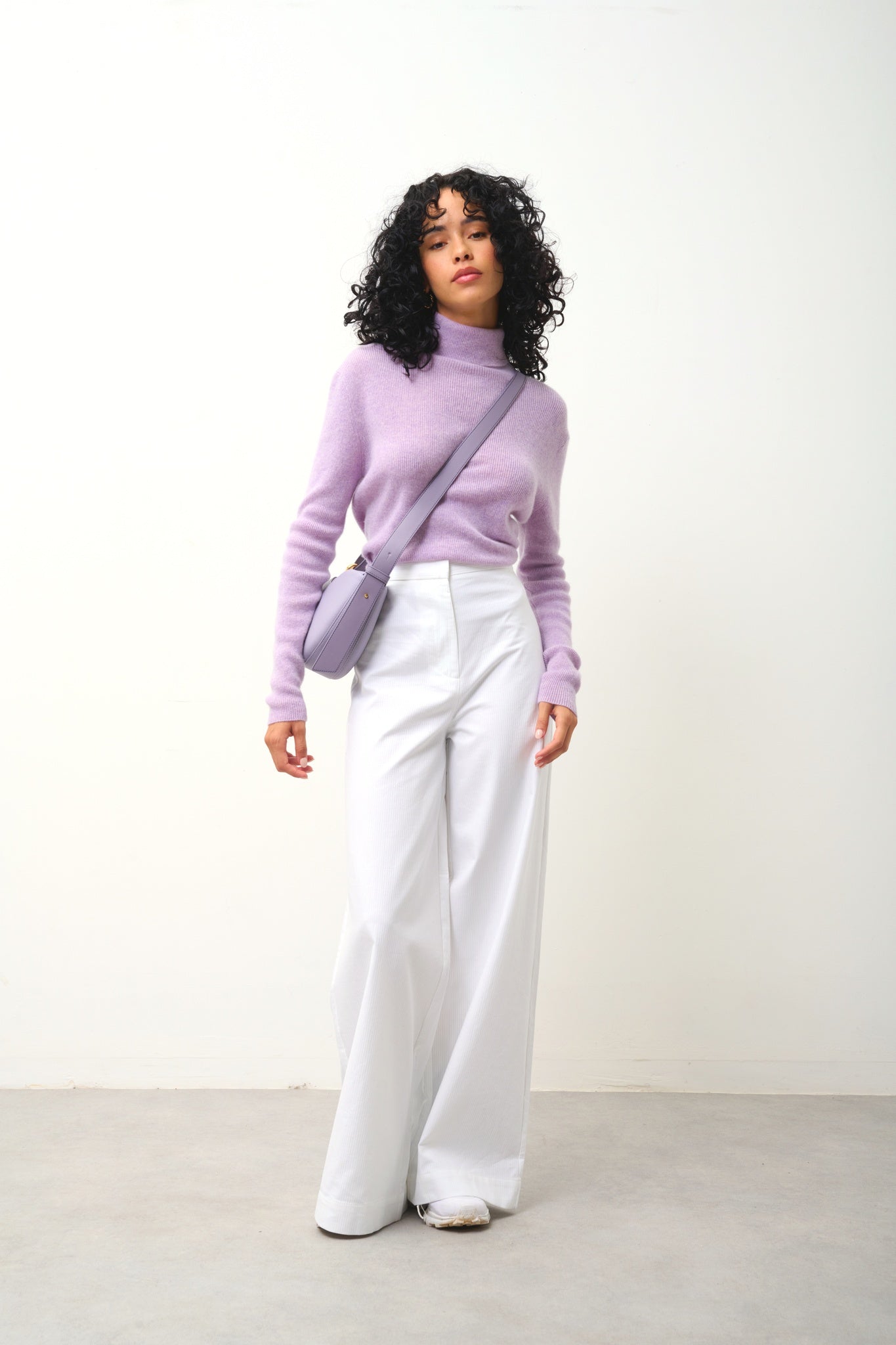 SUZIE Rollkragenpullover mauve meliert 100% Kaschmir