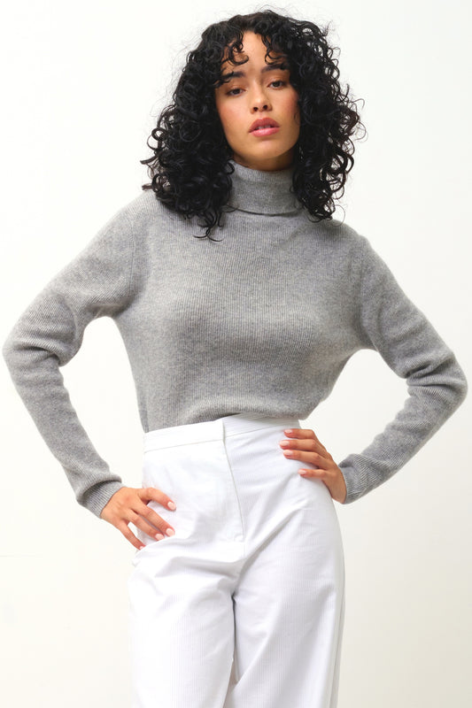 SUZIE Rollkragenpullover Wolke meliert 100% Kaschmir