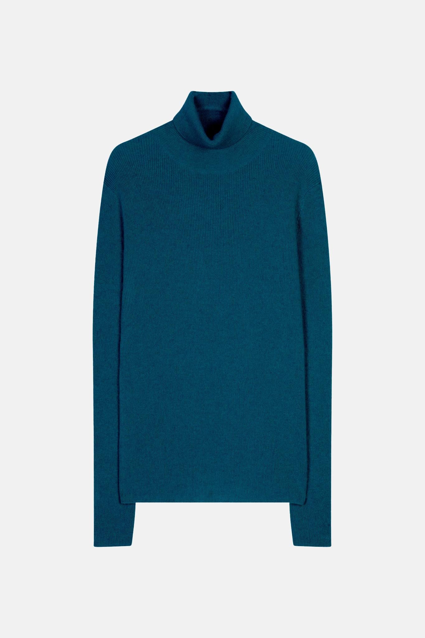 SUZIE peacock turtleneck sweater 100% cashmere