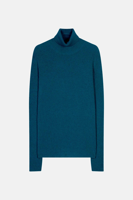 SUZIE peacock turtleneck sweater 100% cashmere