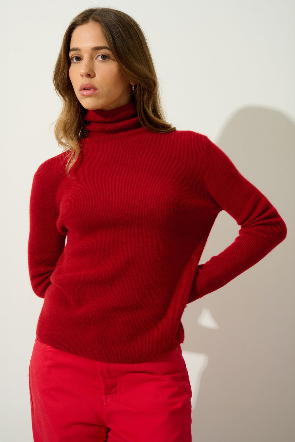 SUZIE Pullover mit Rollkragen in Rubinrot aus 100% Kaschmir