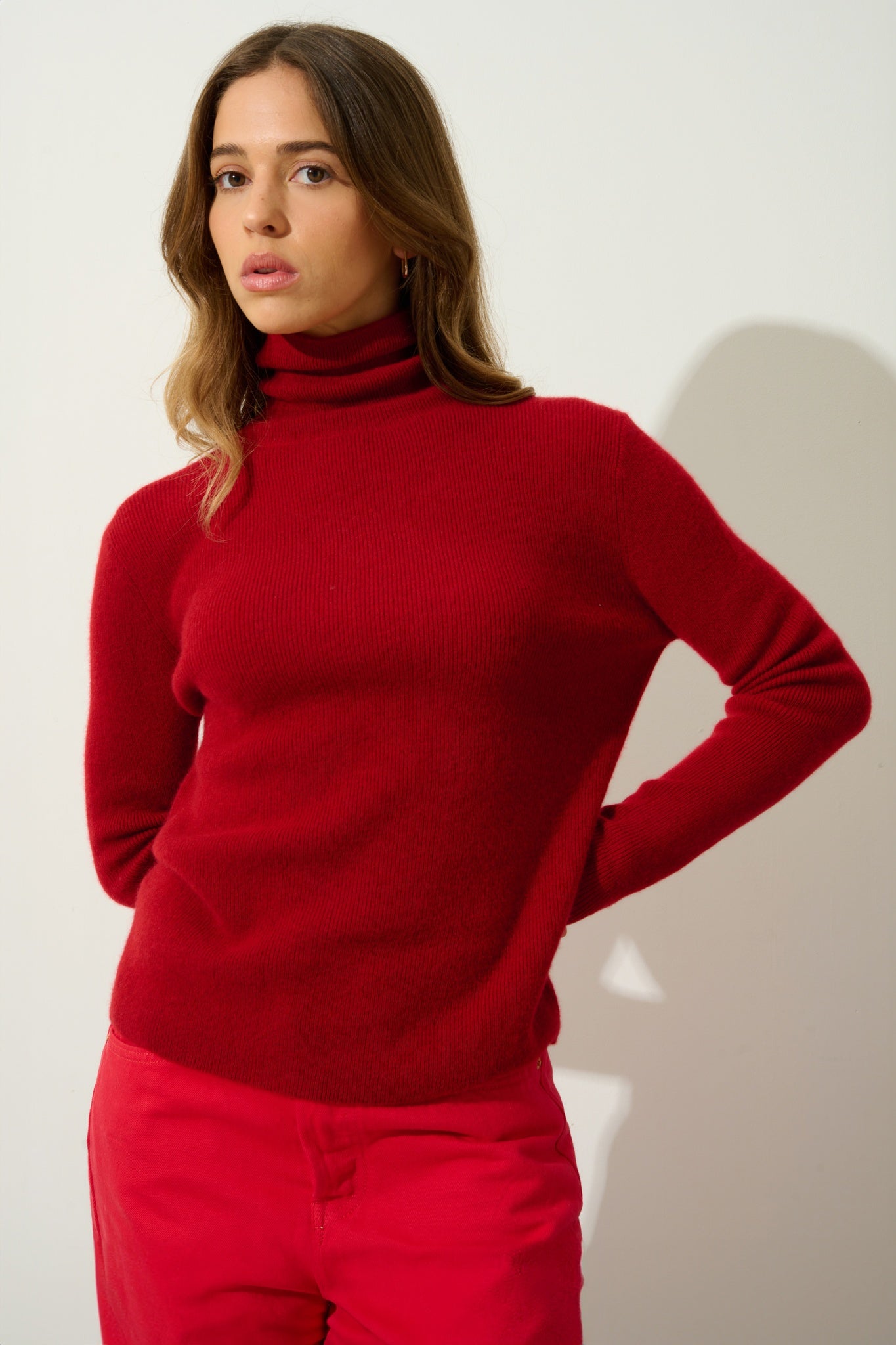 SUZIE Pullover mit Rollkragen in Rubinrot aus 100% Kaschmir