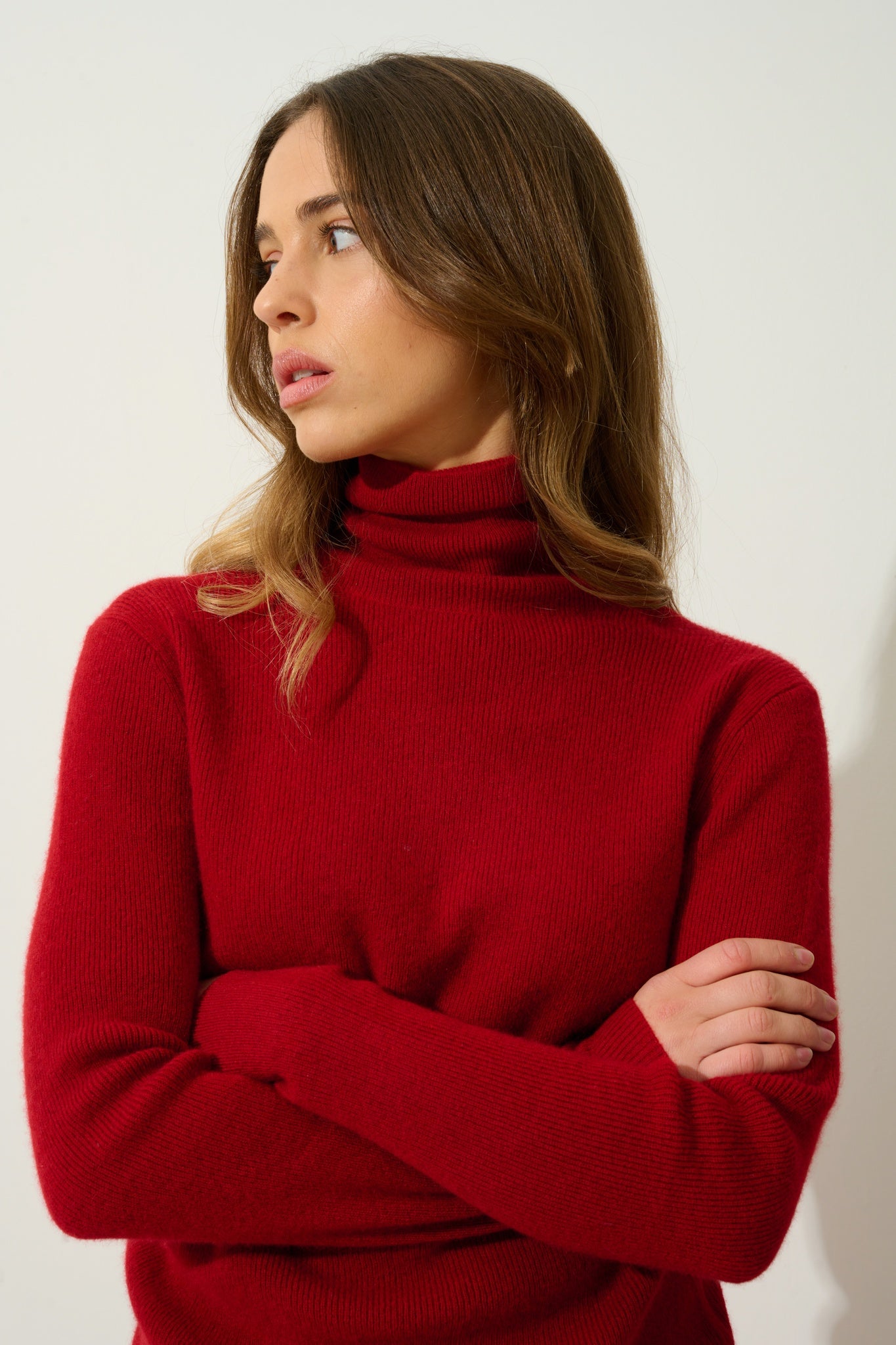 SUZIE Pullover mit Rollkragen in Rubinrot aus 100% Kaschmir