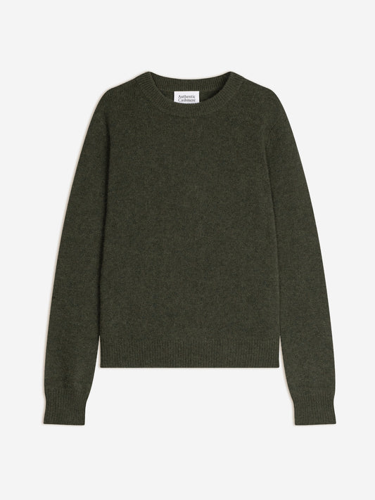 SYLOR pull col rond 4 fils army chiné 100% cachemire