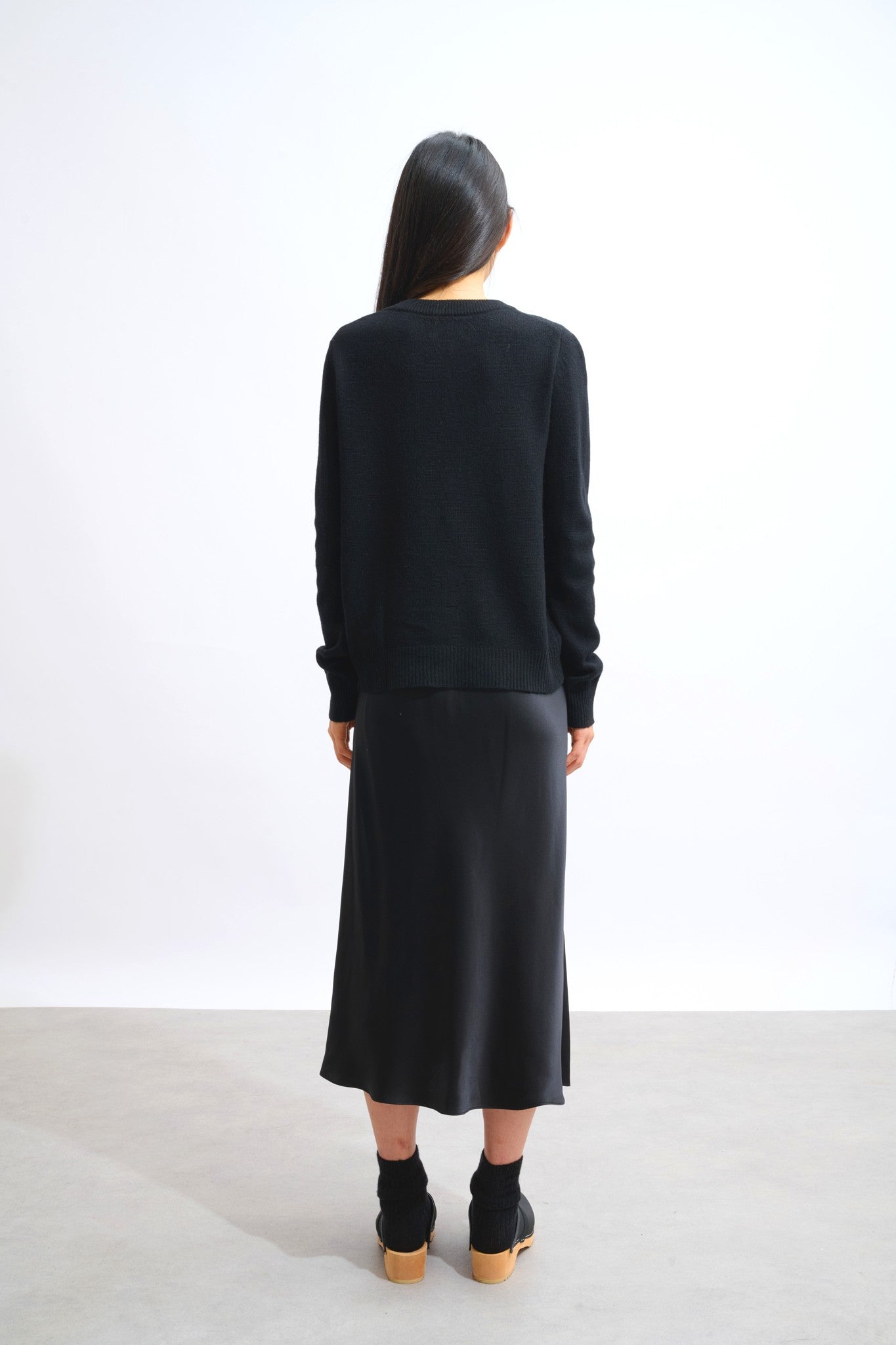 sylor pull col rond 4 fils noir 100% cachemire