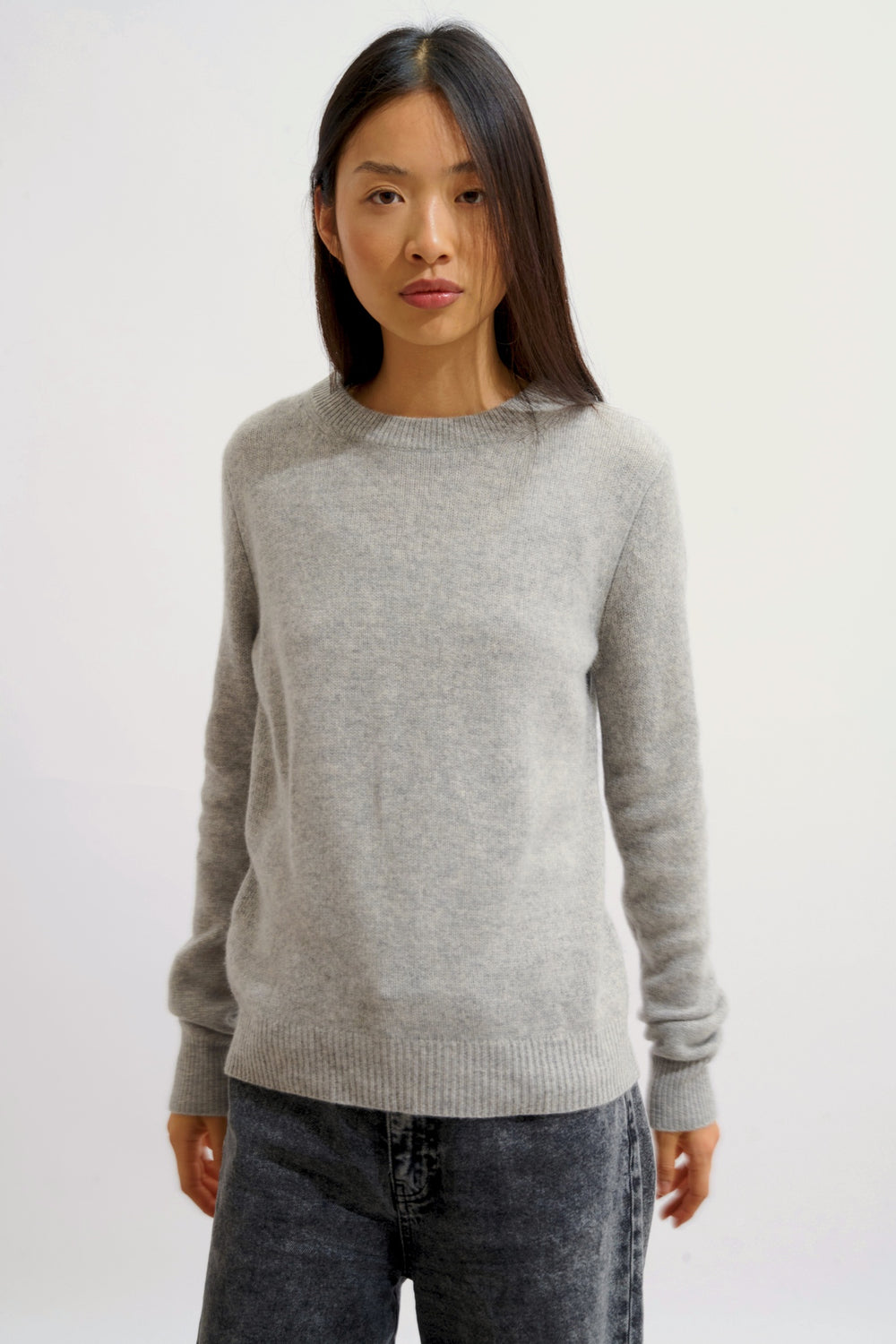 SYLOR pull col rond 4 fils nuage chiné 100% cachemire