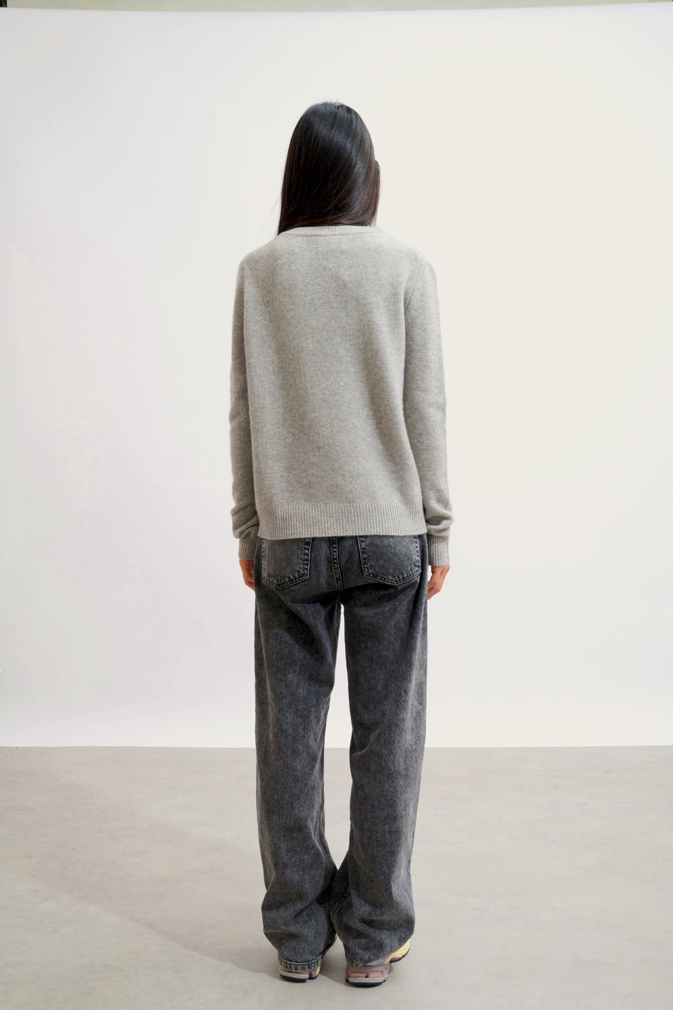 SYLOR pull col rond 4 fils nuage chiné 100% cachemire