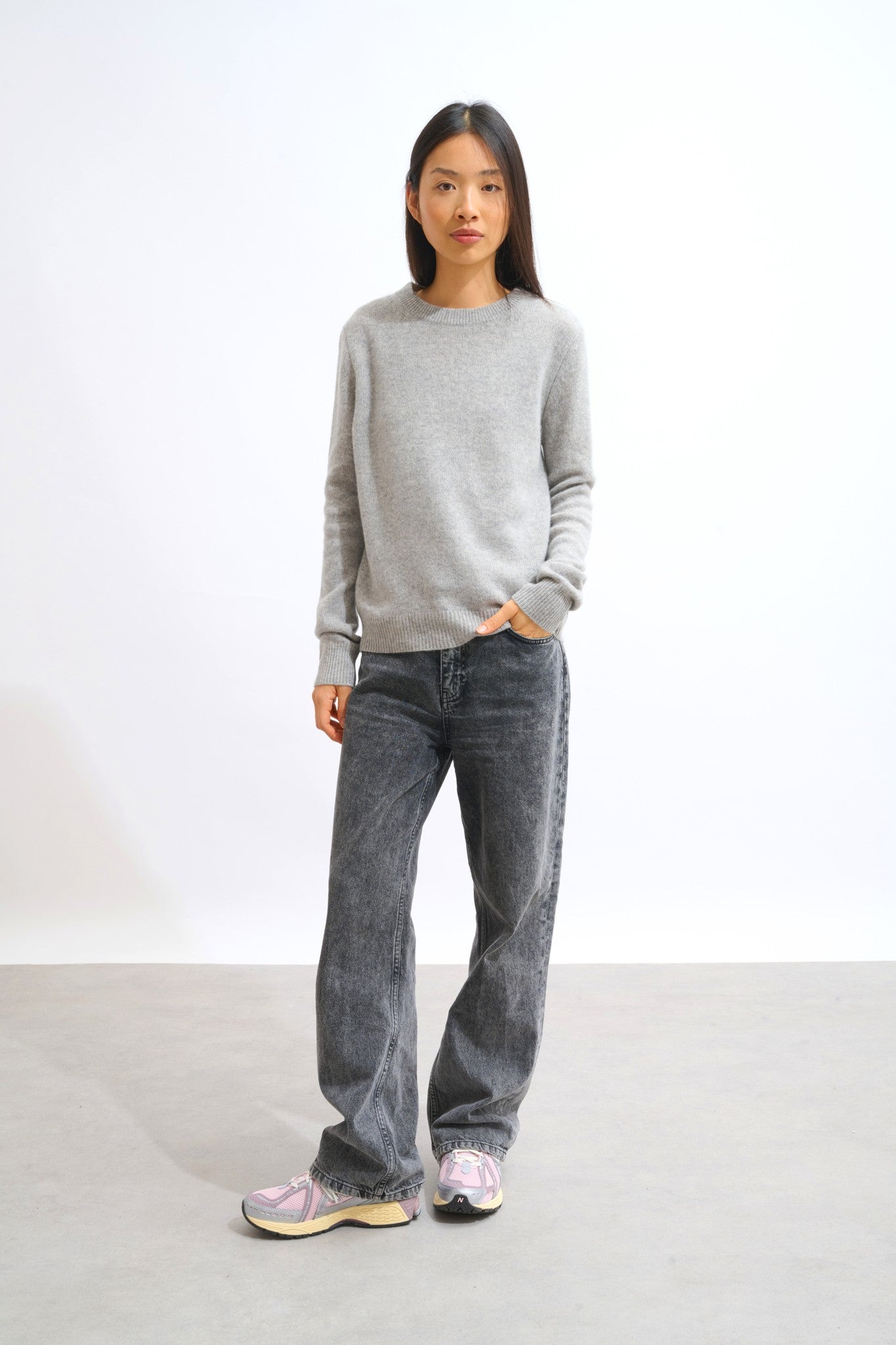 sylor pull col rond 4 fils nuage chiné 100% cachemire