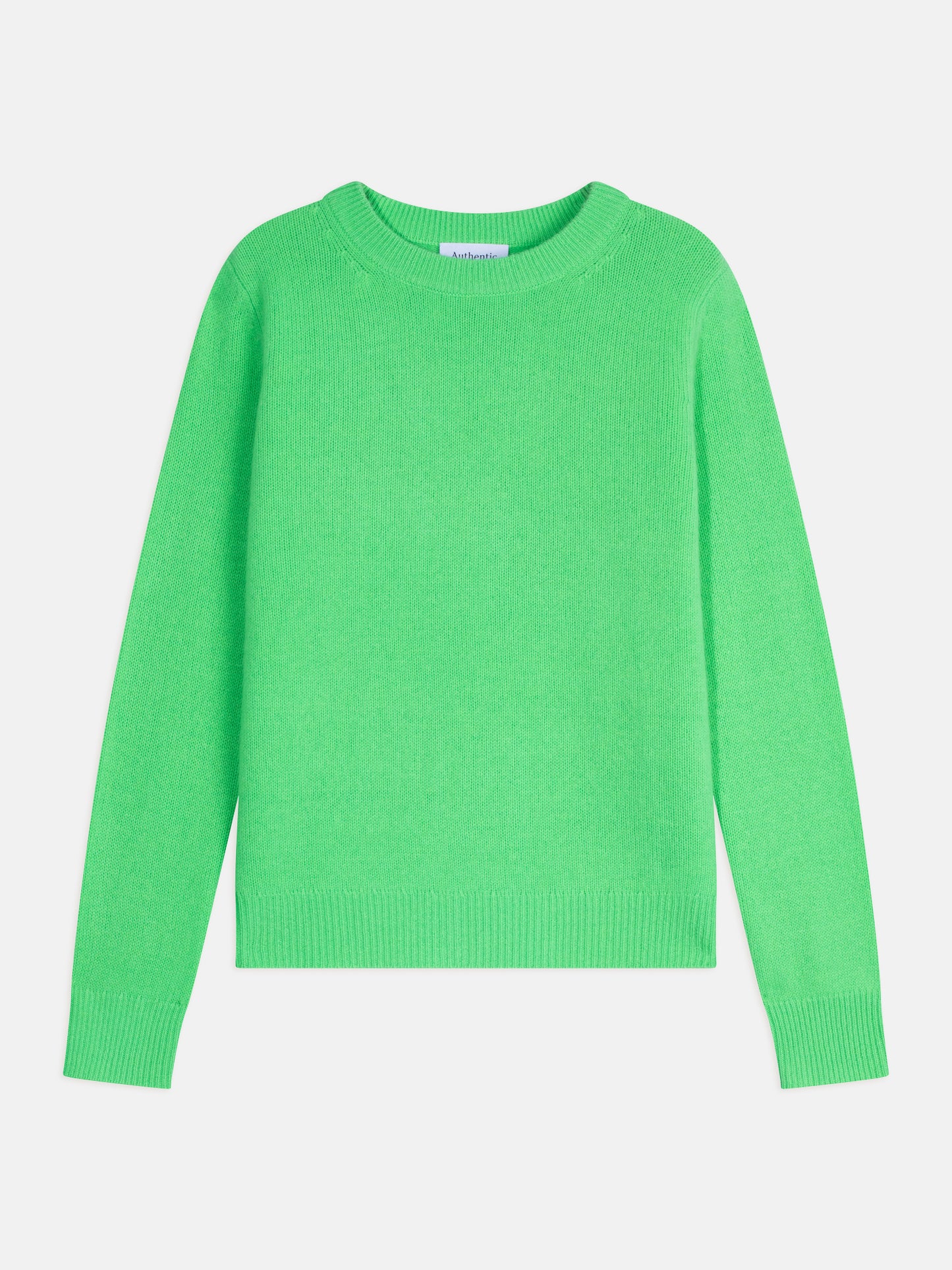 SYLOR pull col rond 4 fils vert fluo 100% cachemire