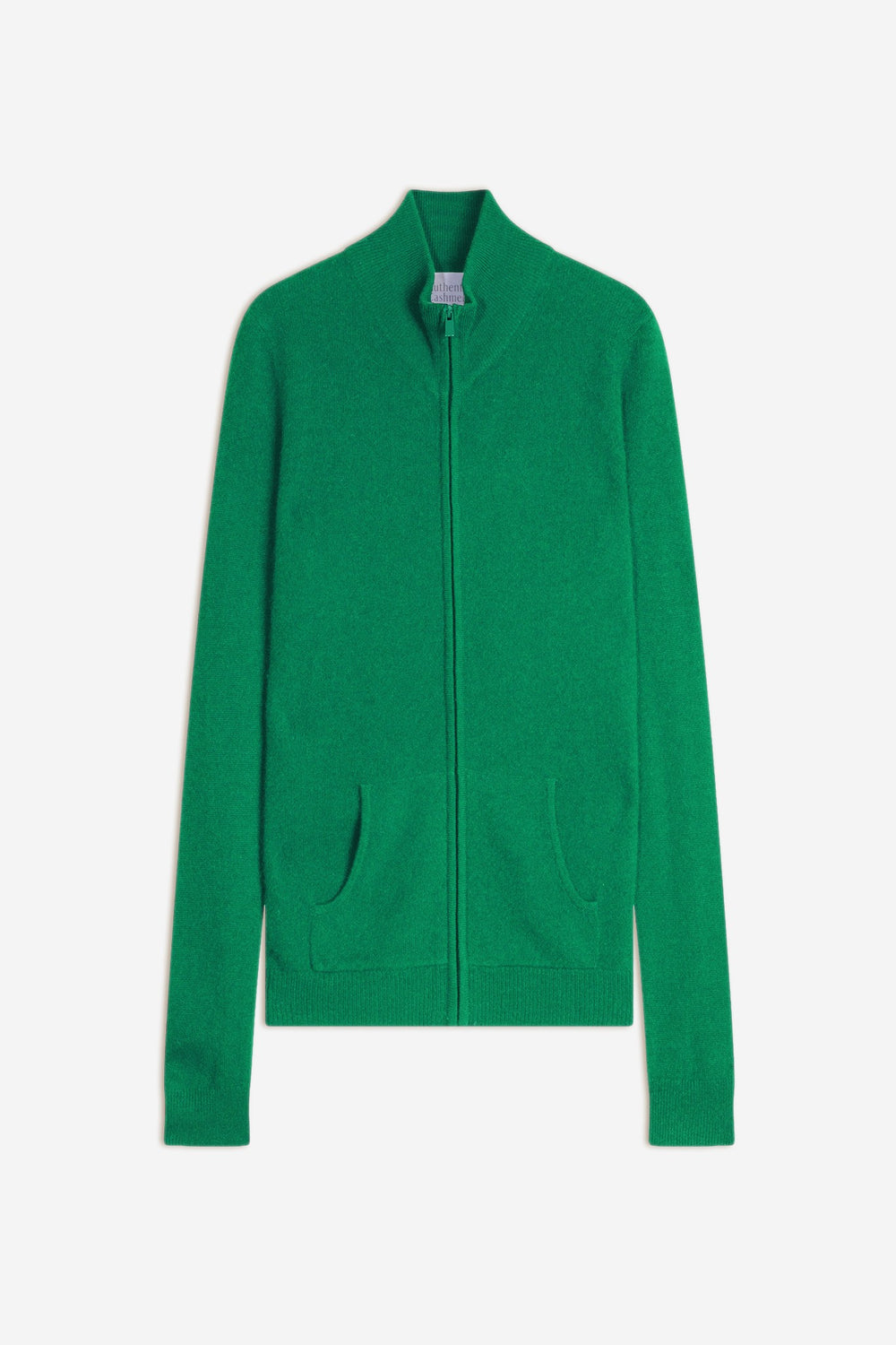 thalun gilet zippé col montant menthe 100% cachemire