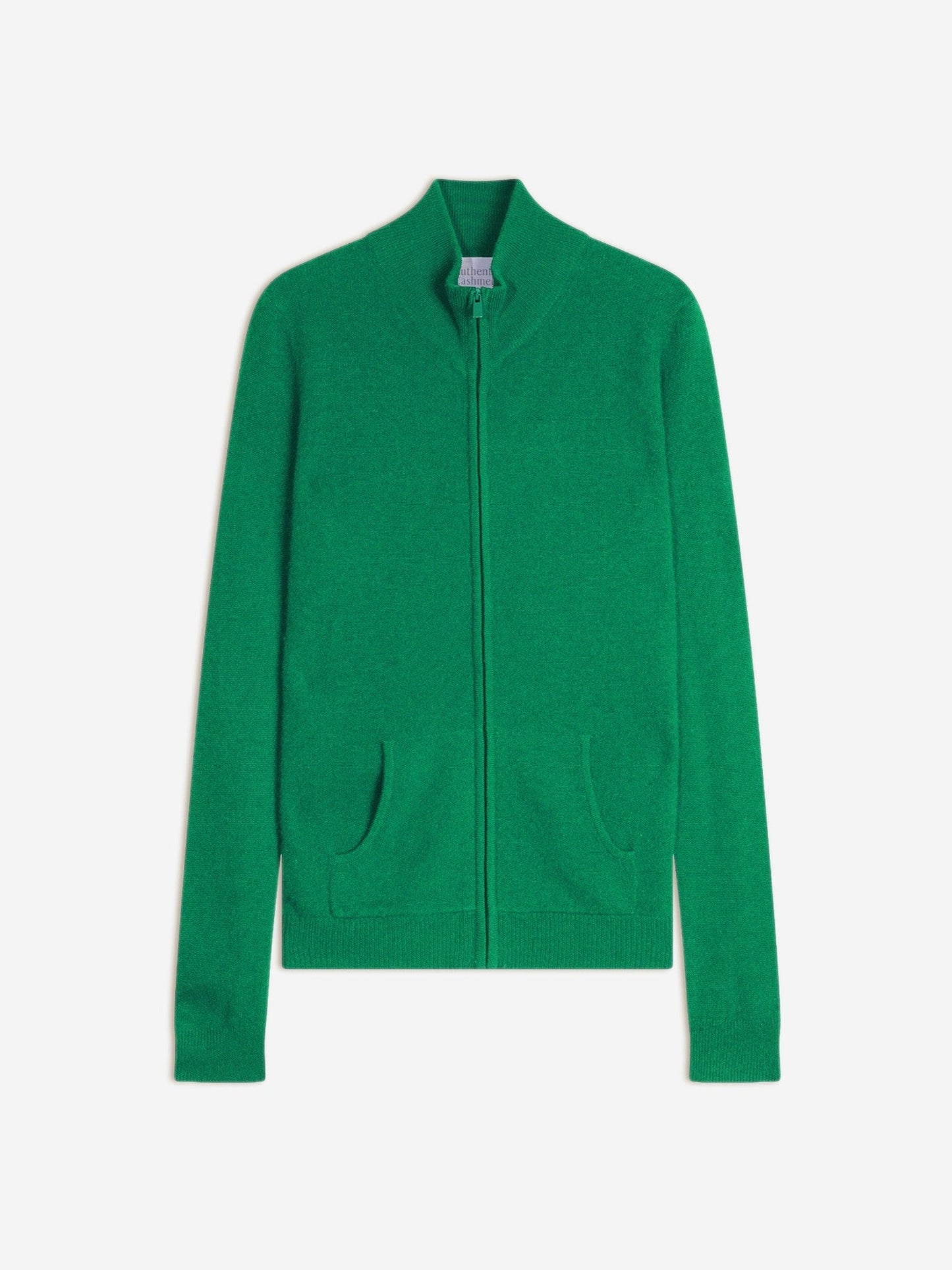 thalun gilet zippé col montant menthe 100% cachemire