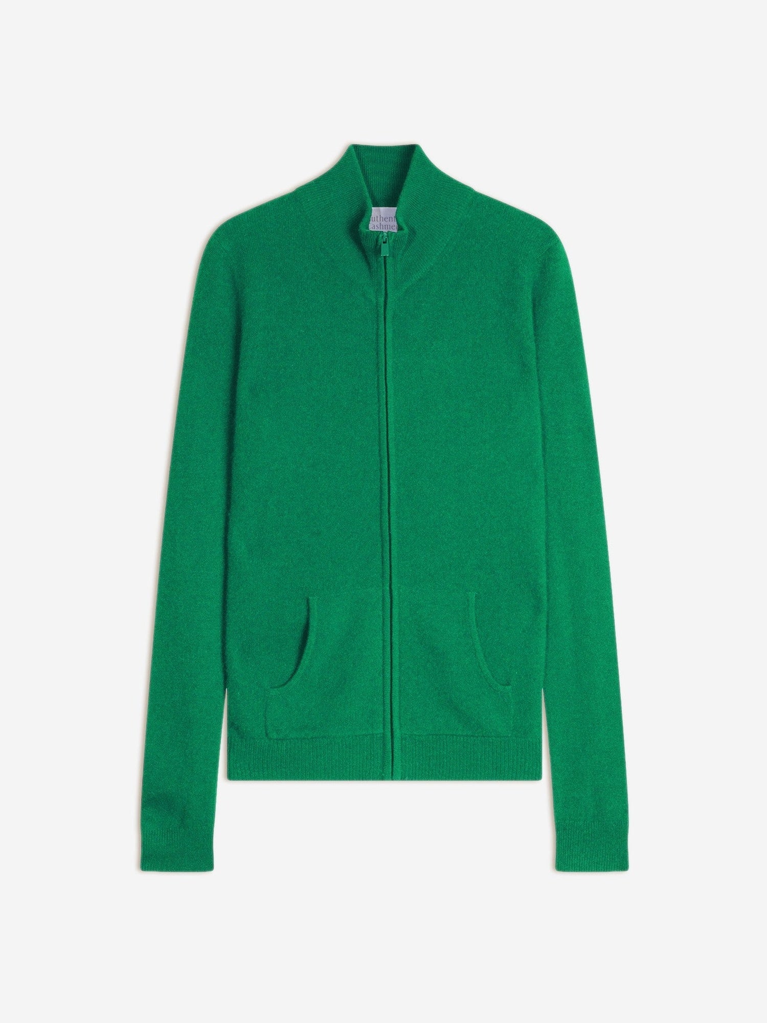 thalun gilet zippé col montant menthe 100% cachemire