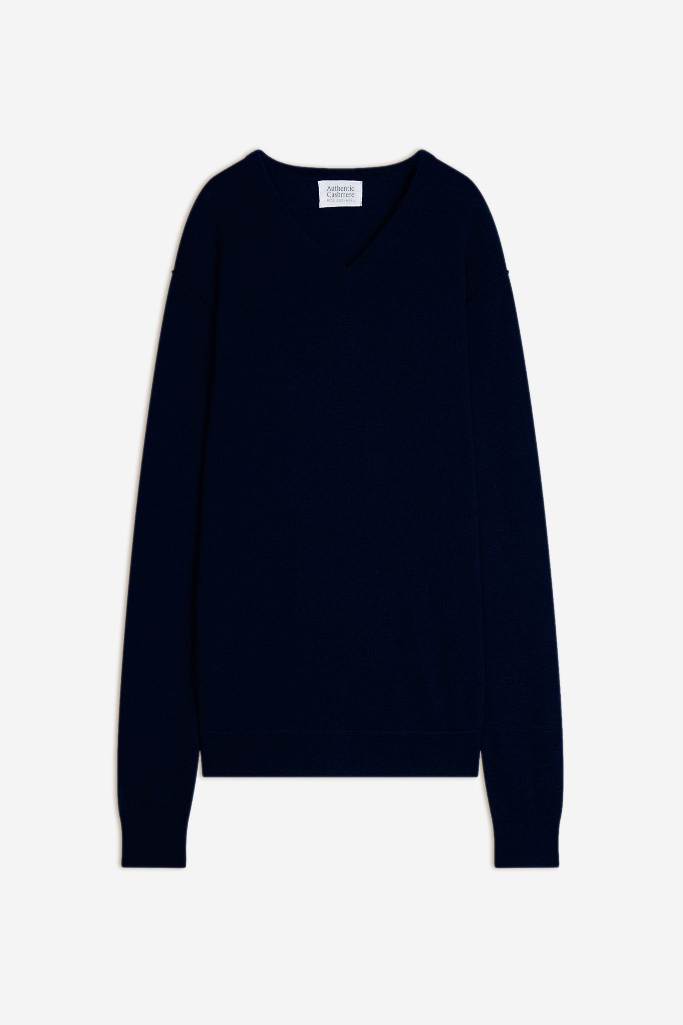 timeo pull col v navy 100% cachemire