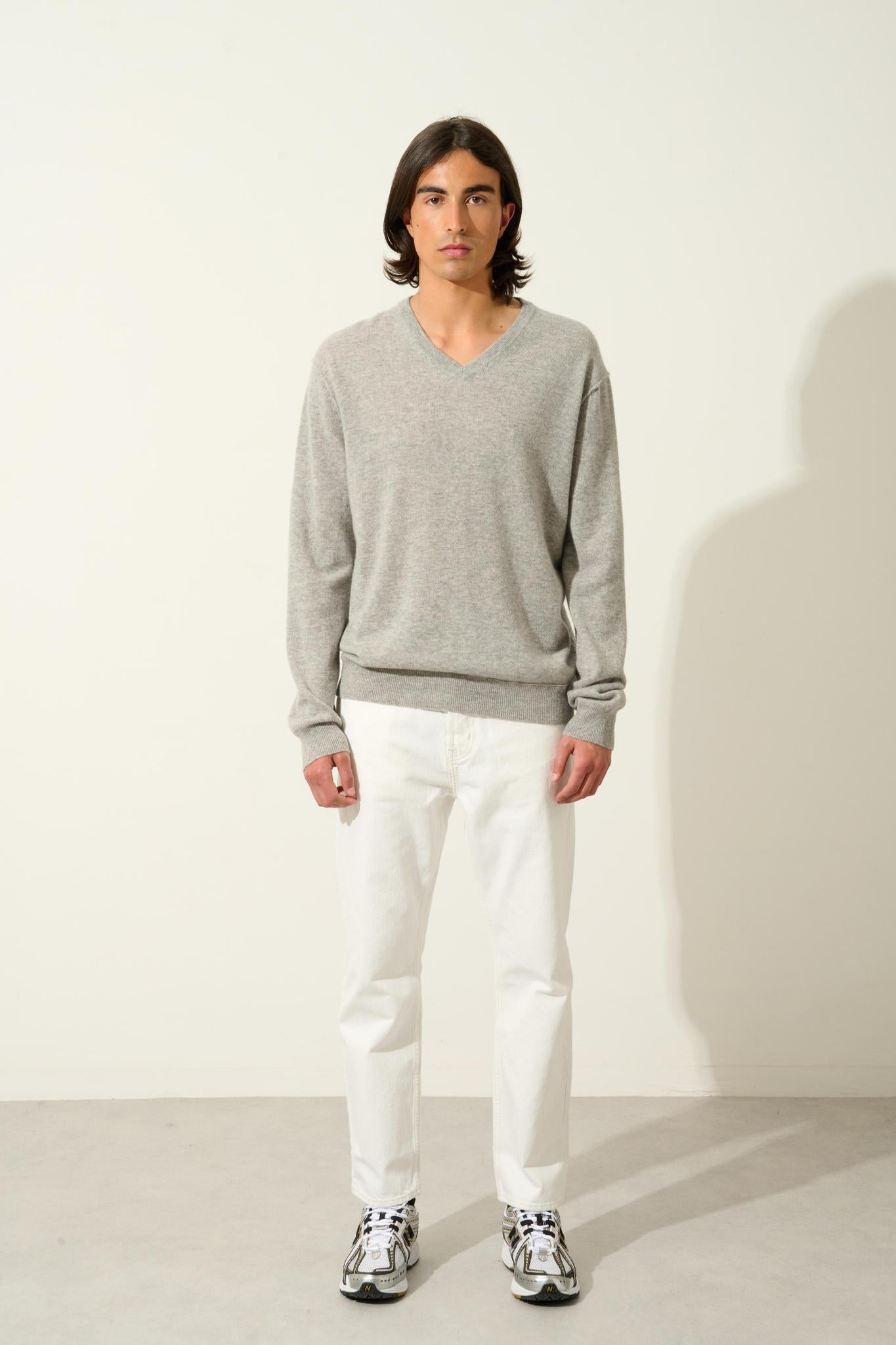 TIMEO cloudy v-neck sweater 100% cashmere