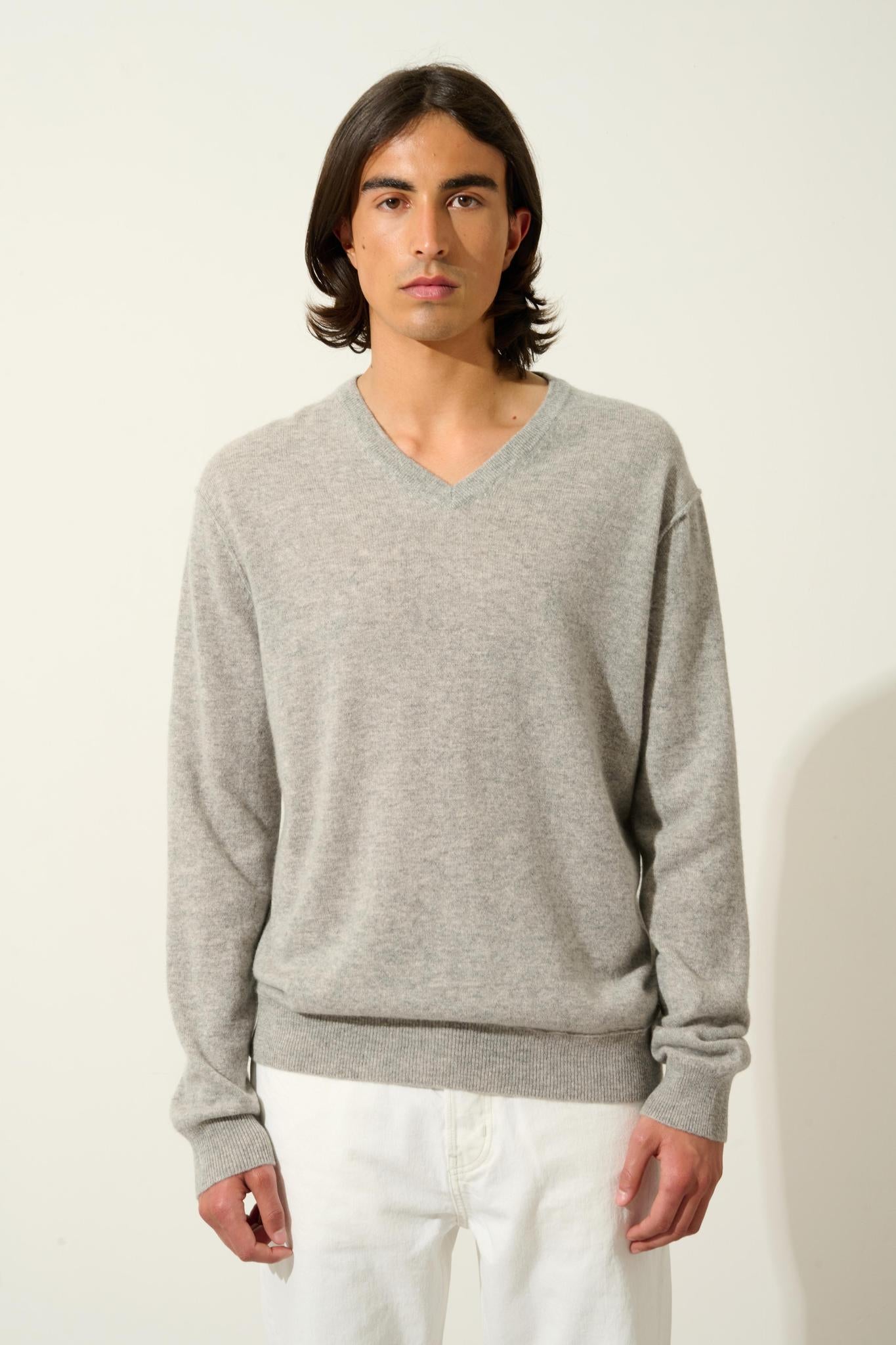 TIMEO cloudy v-neck sweater 100% cashmere