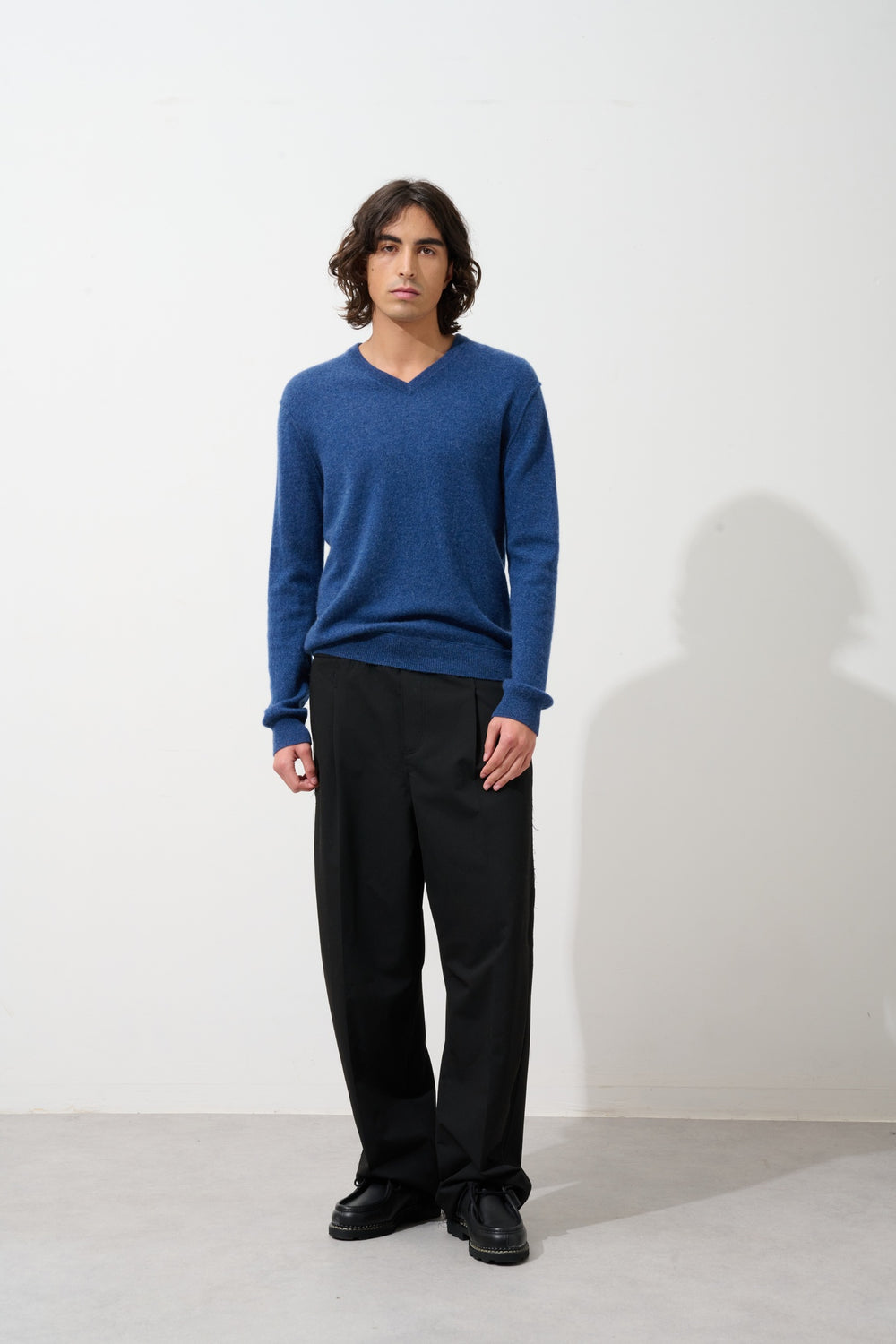 TIMEO ocean v-neck sweater 100% cashmere