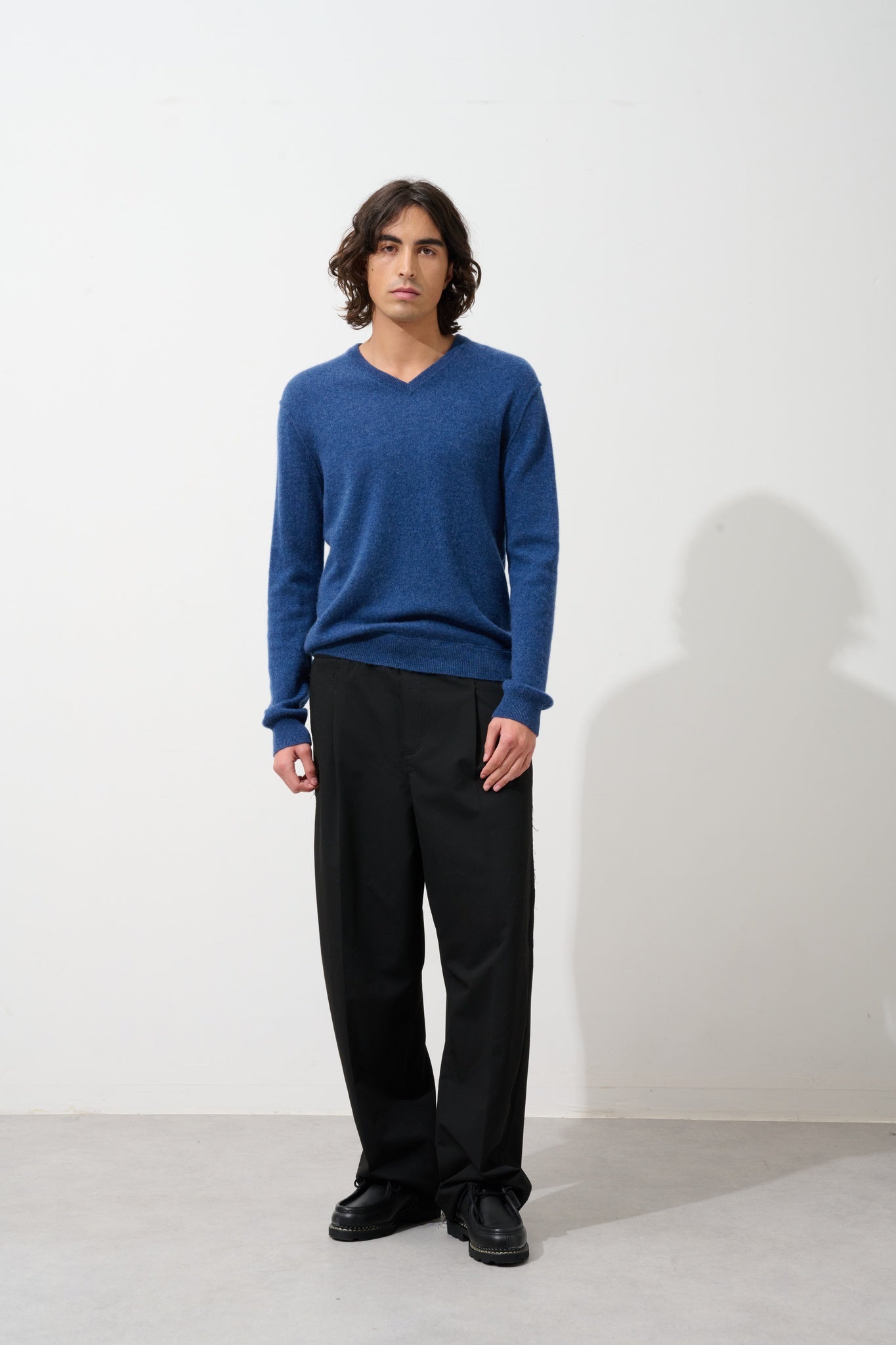 TIMEO ocean v-neck sweater 100% cashmere