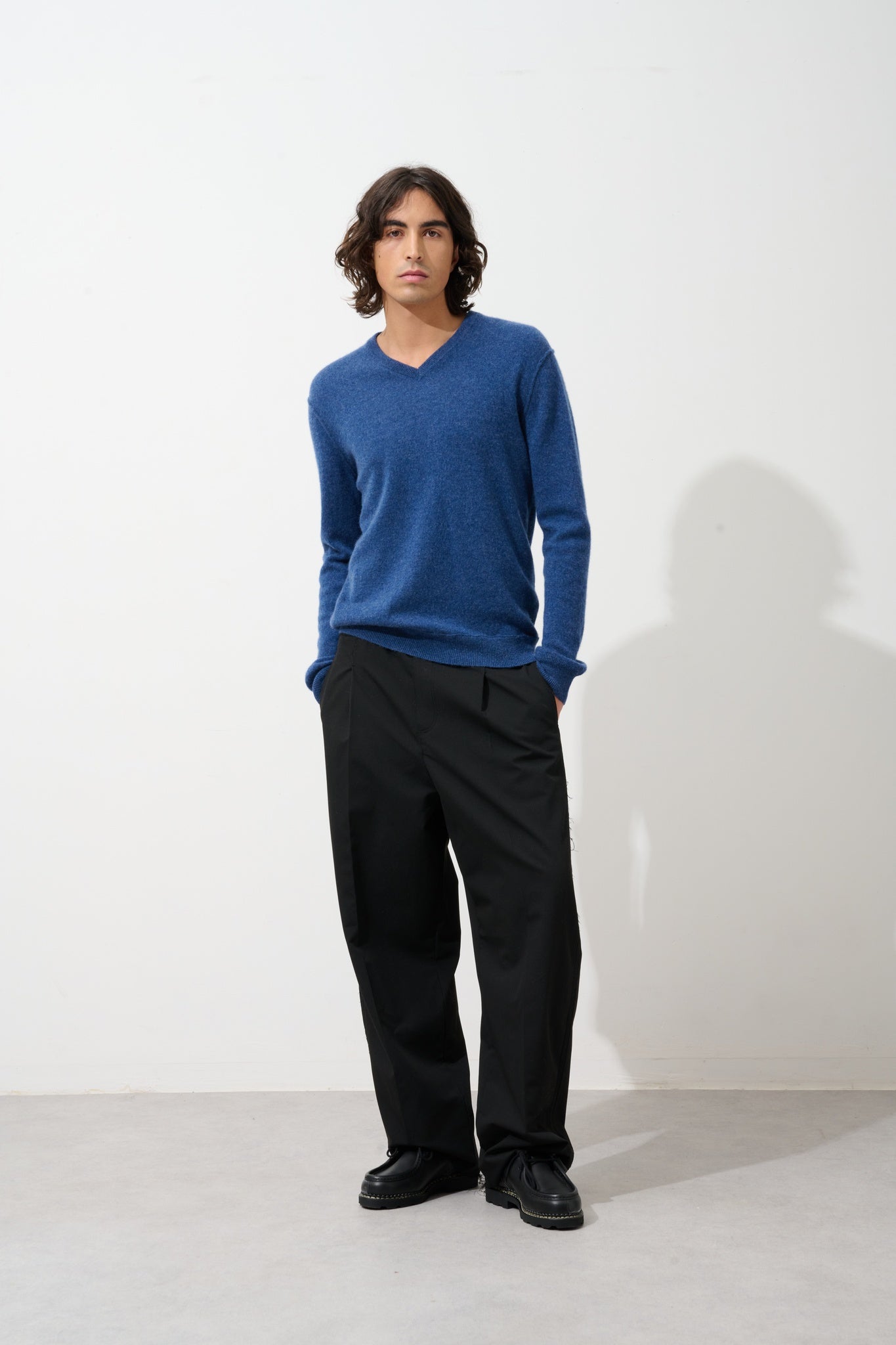 TIMEO ocean v-neck sweater 100% cashmere