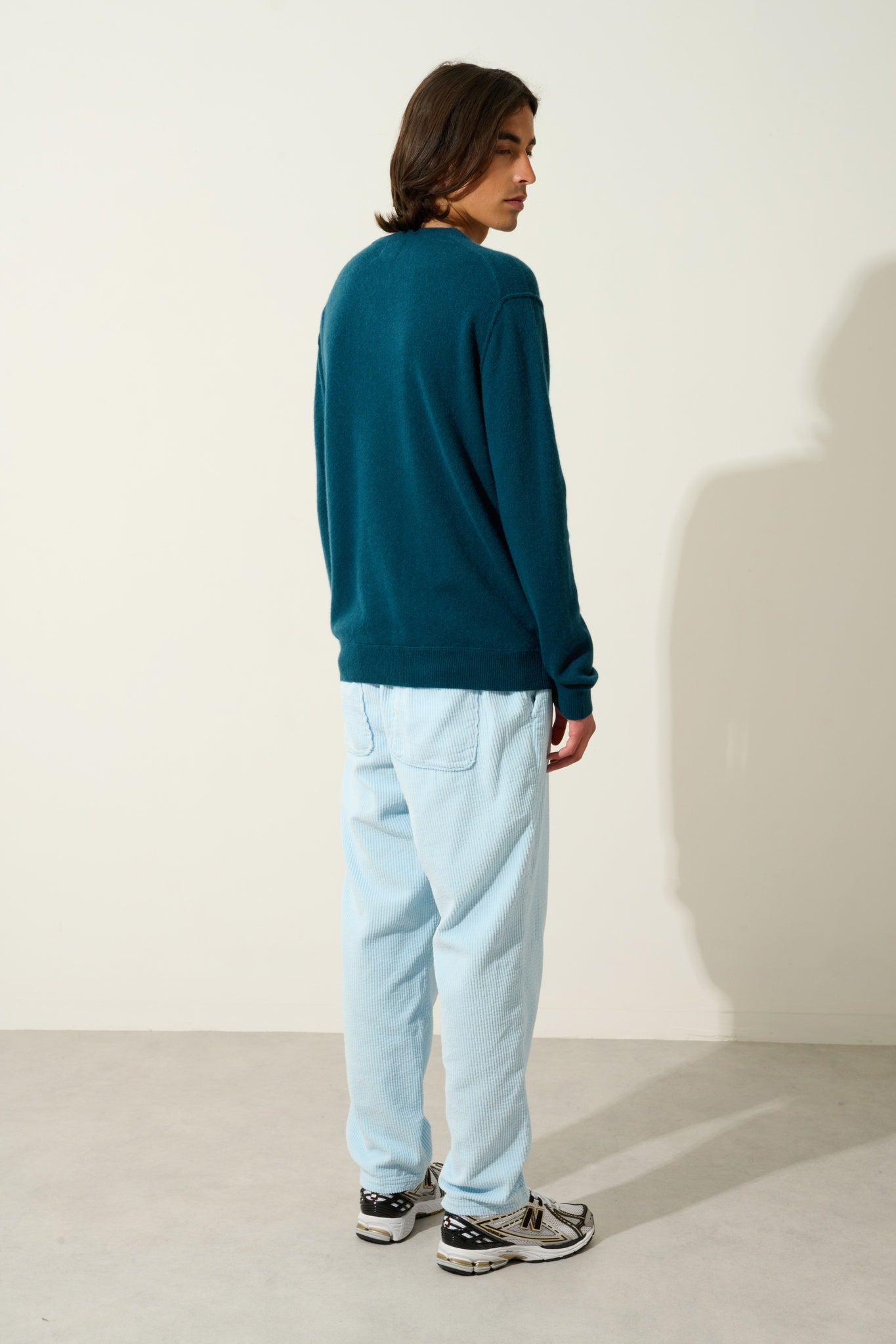 TIMEO duck green v-neck sweater 100% cashmere