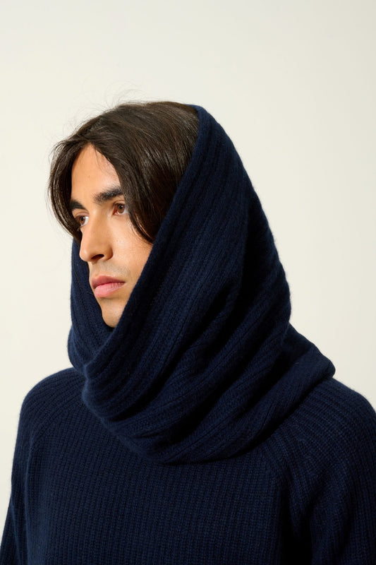 TOMMY 4-thread navy choker 100% cashmere