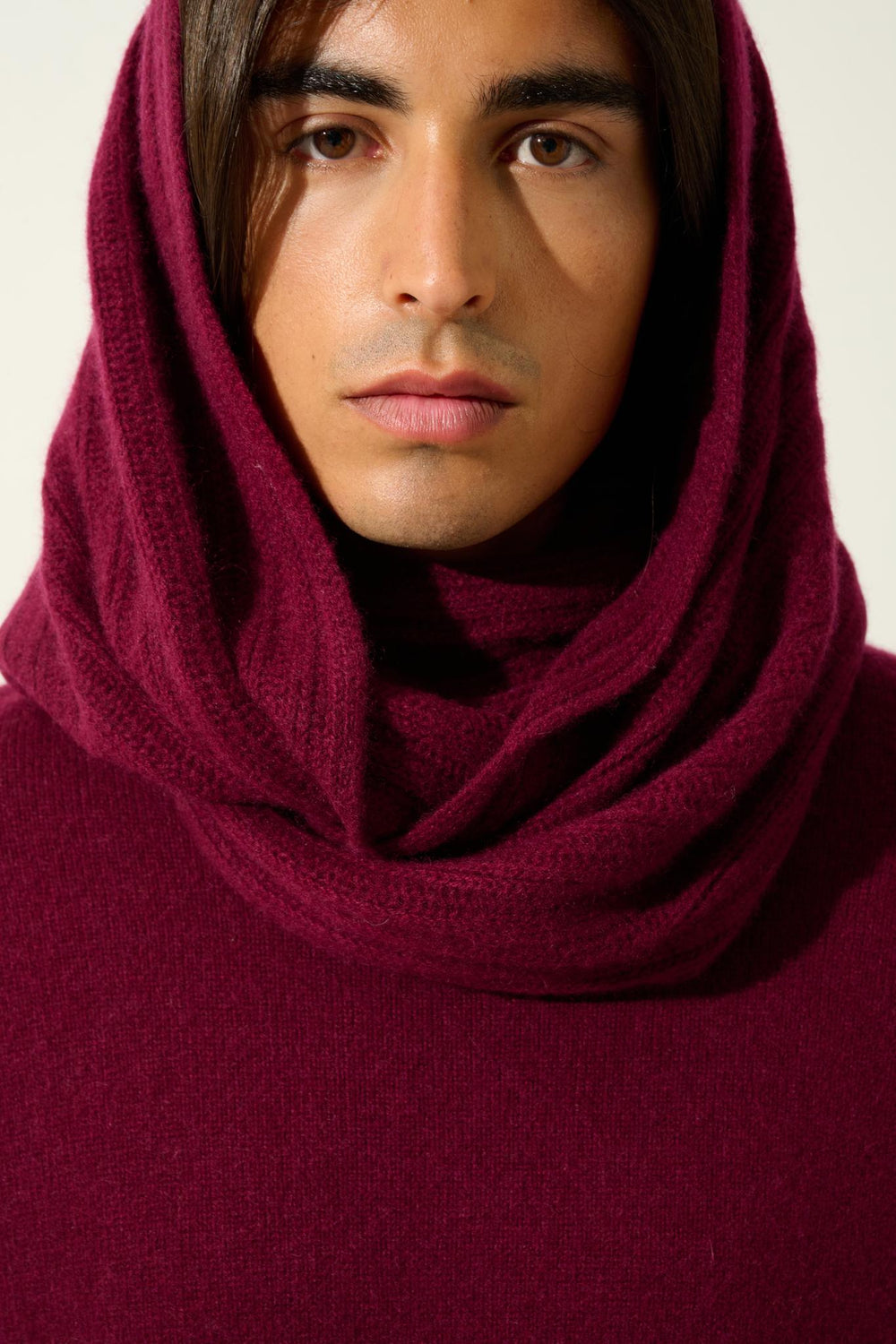 TOMMY 4-thread burgundy choker 100% cashmere