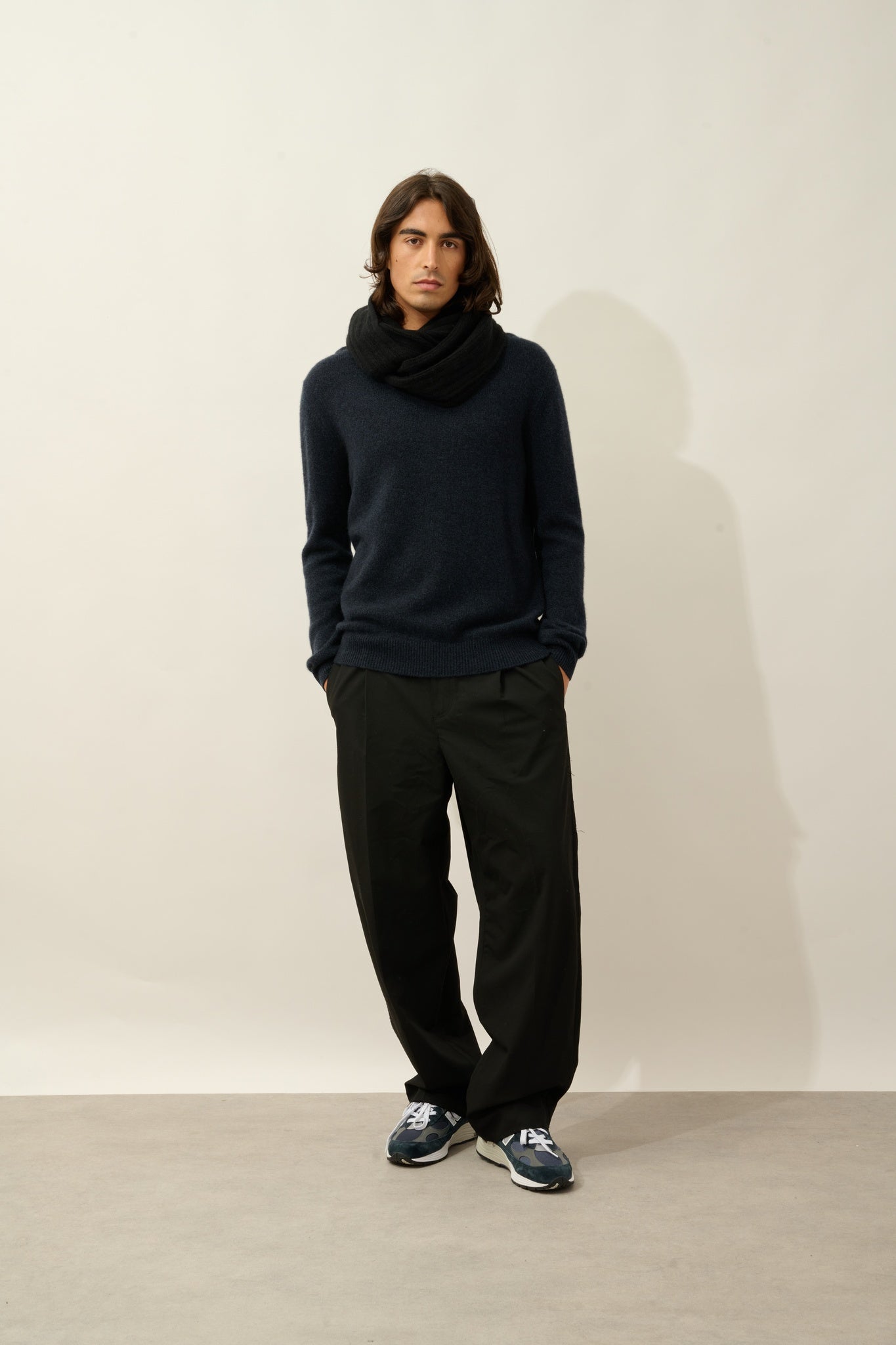 TOMMY tour de cou 4 fils noir 100% cachemire