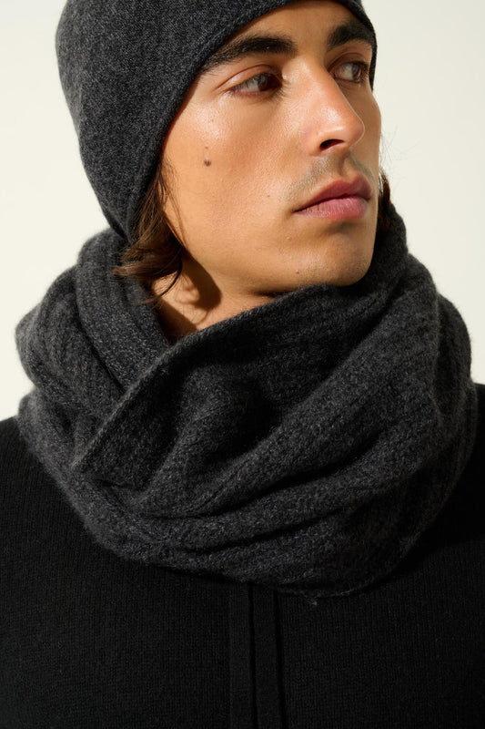 TOMMY 4-thread choker black mottled 100% cashmere